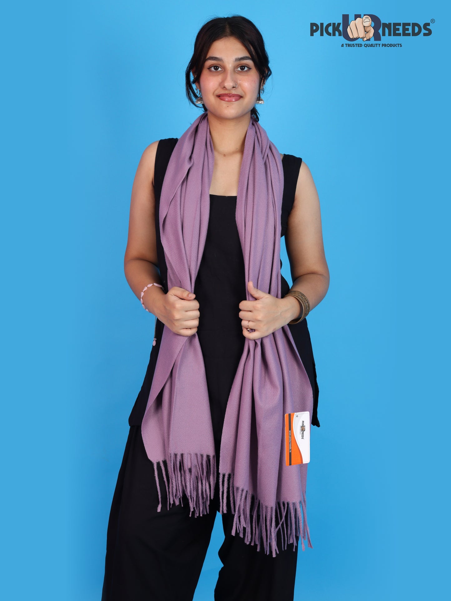 Pick Ur Needs Womens Winter Shawl Soft Warm Large Wrap Shawls with Fringe Tassels Elegant Woolen Style Stole for Girls
