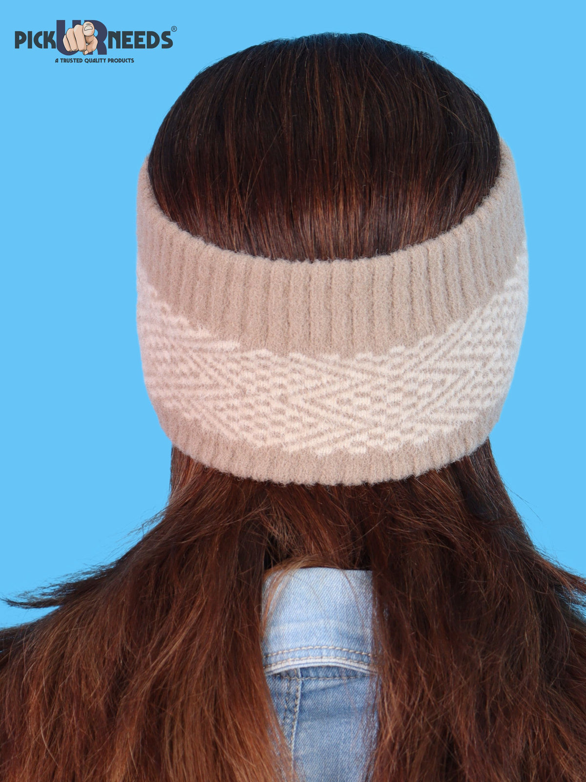 Pick Ur Needs Unisex Winter Headband Ear Warmer For Women & Men Soft Stretch Warm Head Wrap with Geometric Pattern