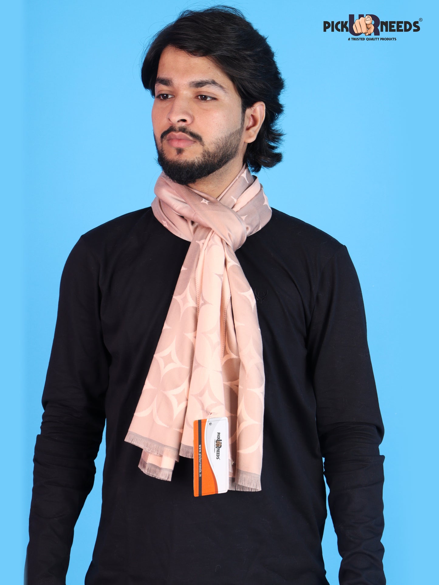 Pick Ur Needs Mens 2-in-1 Reversible Shawl Stylish Printed Winter Shawl for Boys Soft Warm Woolen Stole Premium Large Winter Wrap