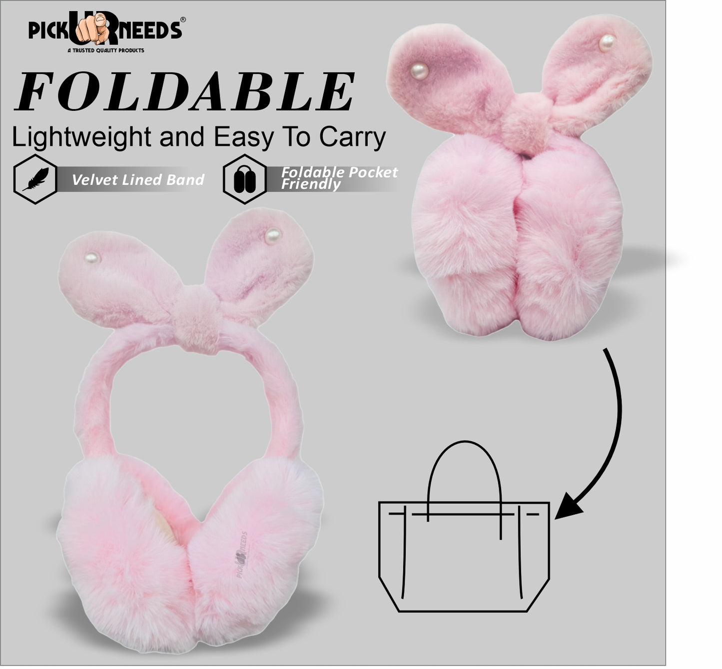 Pick Ur Needs Stylish Stone Design Foldable / Adjustable Ear Muff High Quality Furr Ear Warmer Ear Muff