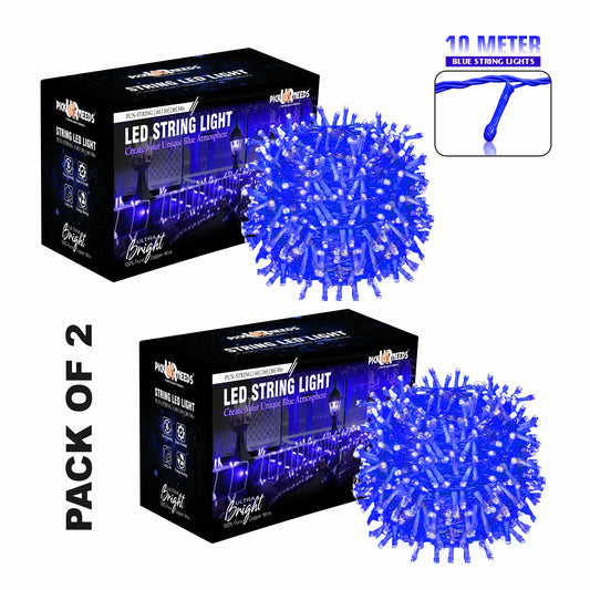 Pick Ur Needs 74 LEDs 10 m Blue Steady String Rice Lights