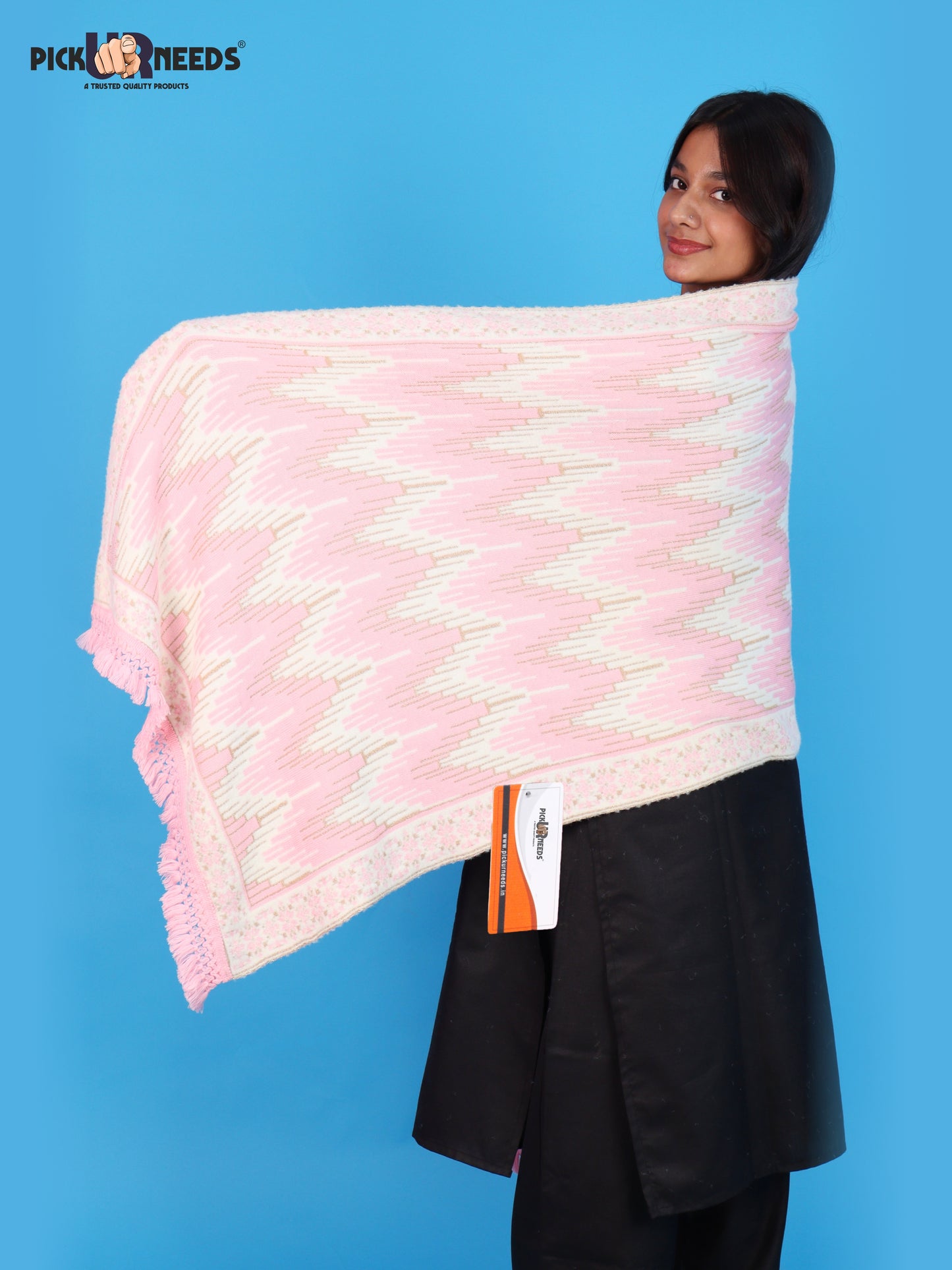 Pick Ur Needs Premium Wool Shawl For Womens & Girls Winter Muffler Soft Knitted Designer Wrap Warm Stole