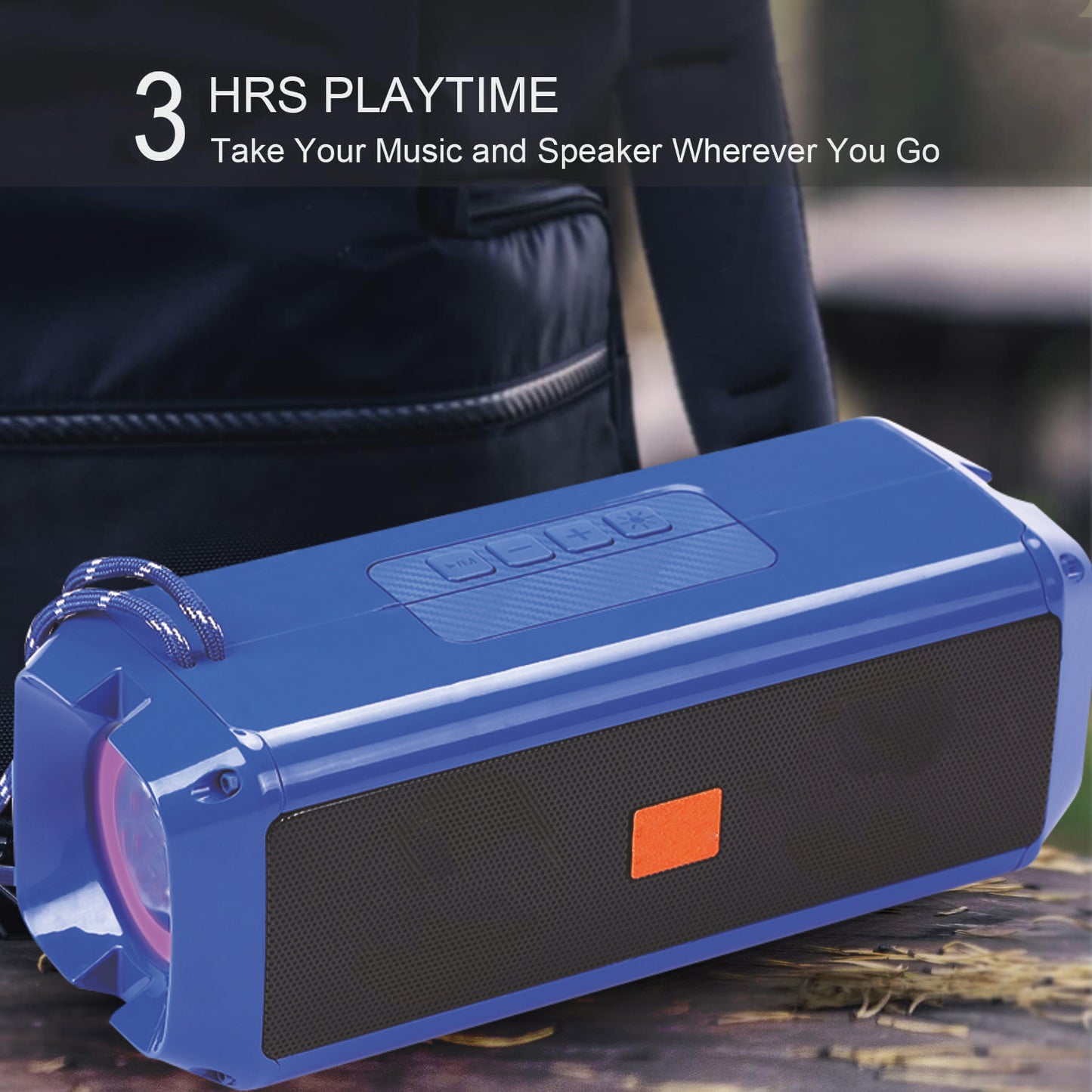 Pick Ur Needs Bluetooth 5.0 Portable Wireless Speaker with RGB Disco Light, 5 Light Modes, USB/TF Card Support & 3 Hours Playtime
