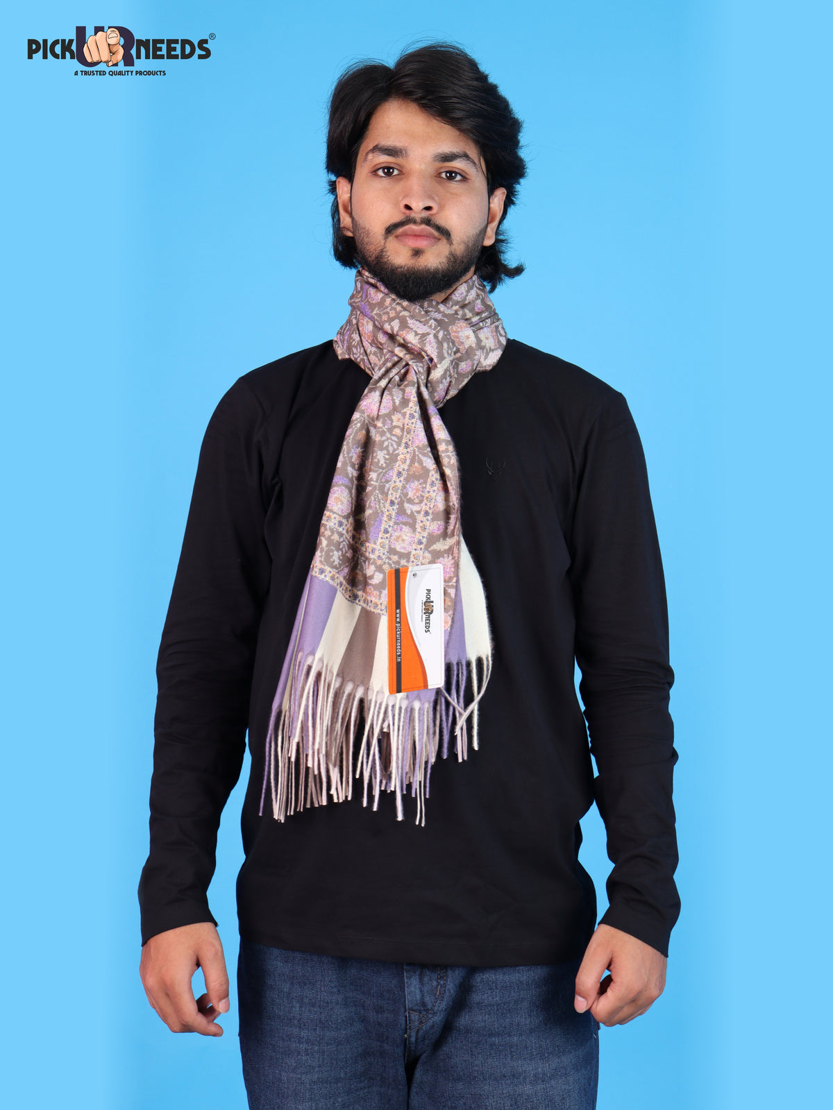 Pick Ur Needs Men’s Winter Shawl Soft Printed Warm Wrap with Fringed Ends for Casual & Formal Wear For Boys
