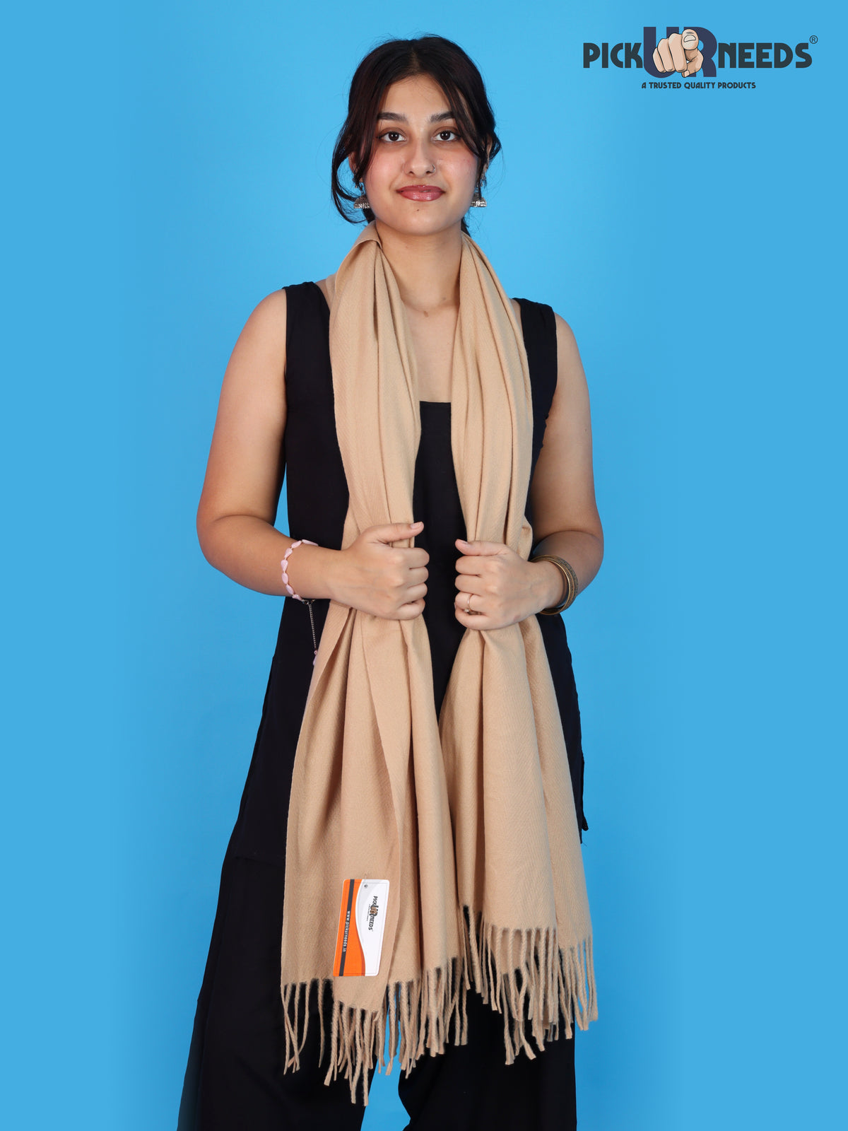 Pick Ur Needs Womens Winter Shawl Soft Warm Large Wrap Shawls with Fringe Tassels Elegant Woolen Style Stole for Girls