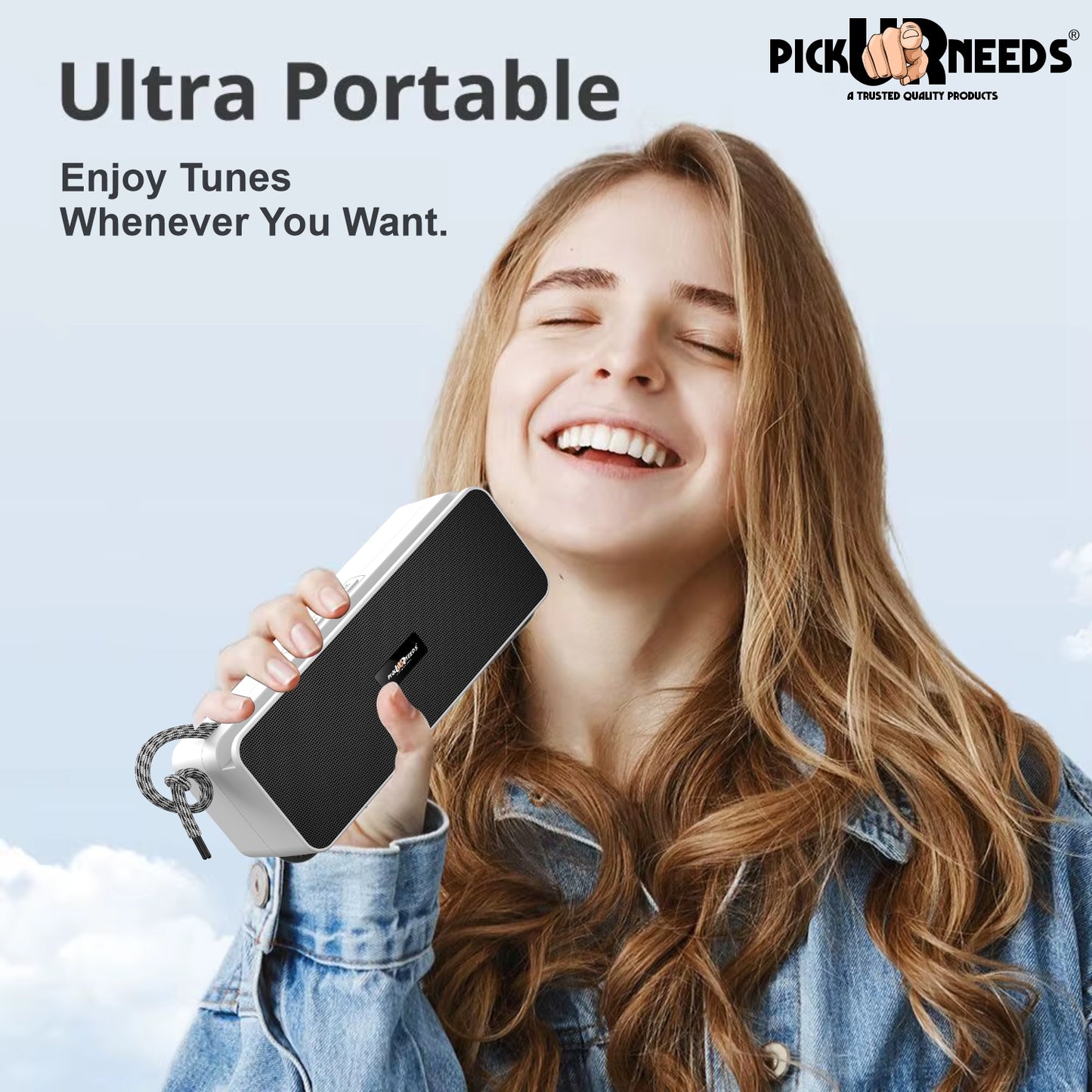 Pick Ur Needs Rechargeable Wireless 10W Bluetooth Speaker with 1800mAh Battery,FM Radio, AUX, TF Card, 6hrs Playtime