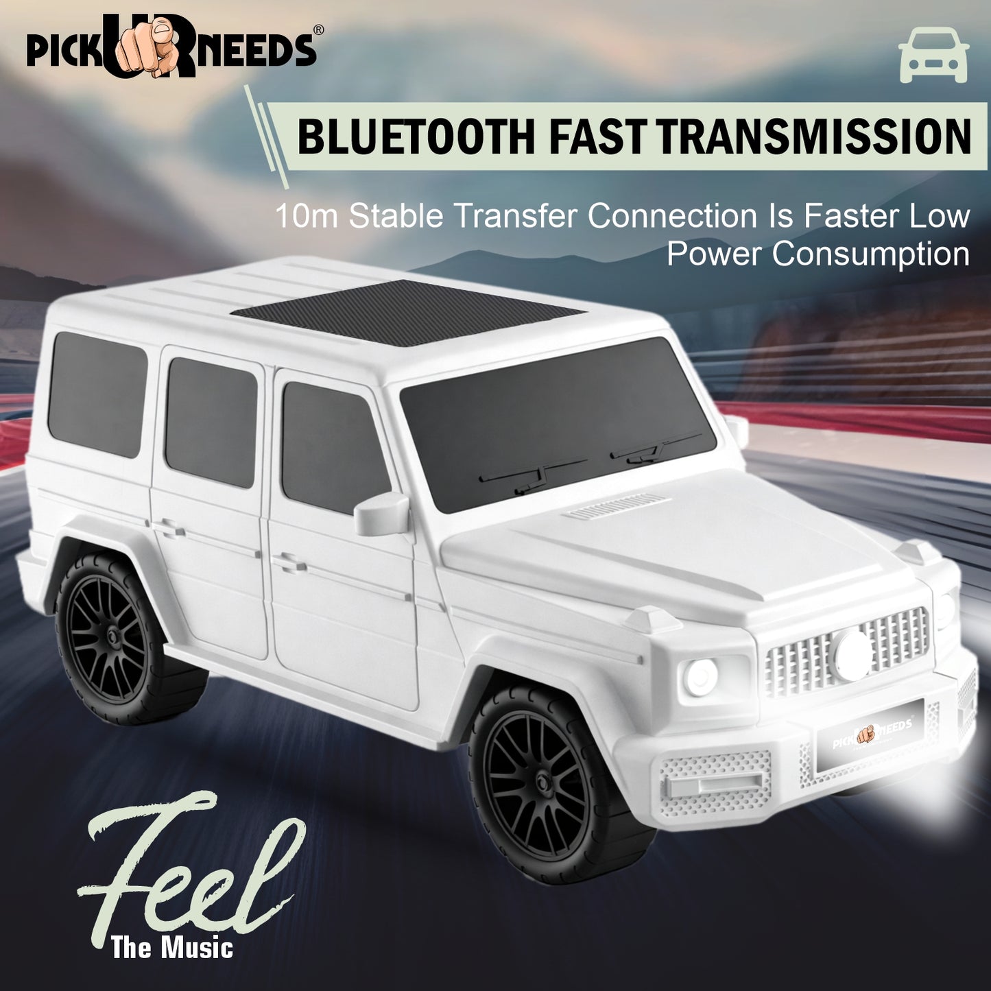 Pick Ur Needs Reachargebale Car Shape Wireless Bluetooth Speaker 10W with 1200mAh Battery, Multi-Play Modes BT/USB/AUX/TF, SUV Design Portable Speaker