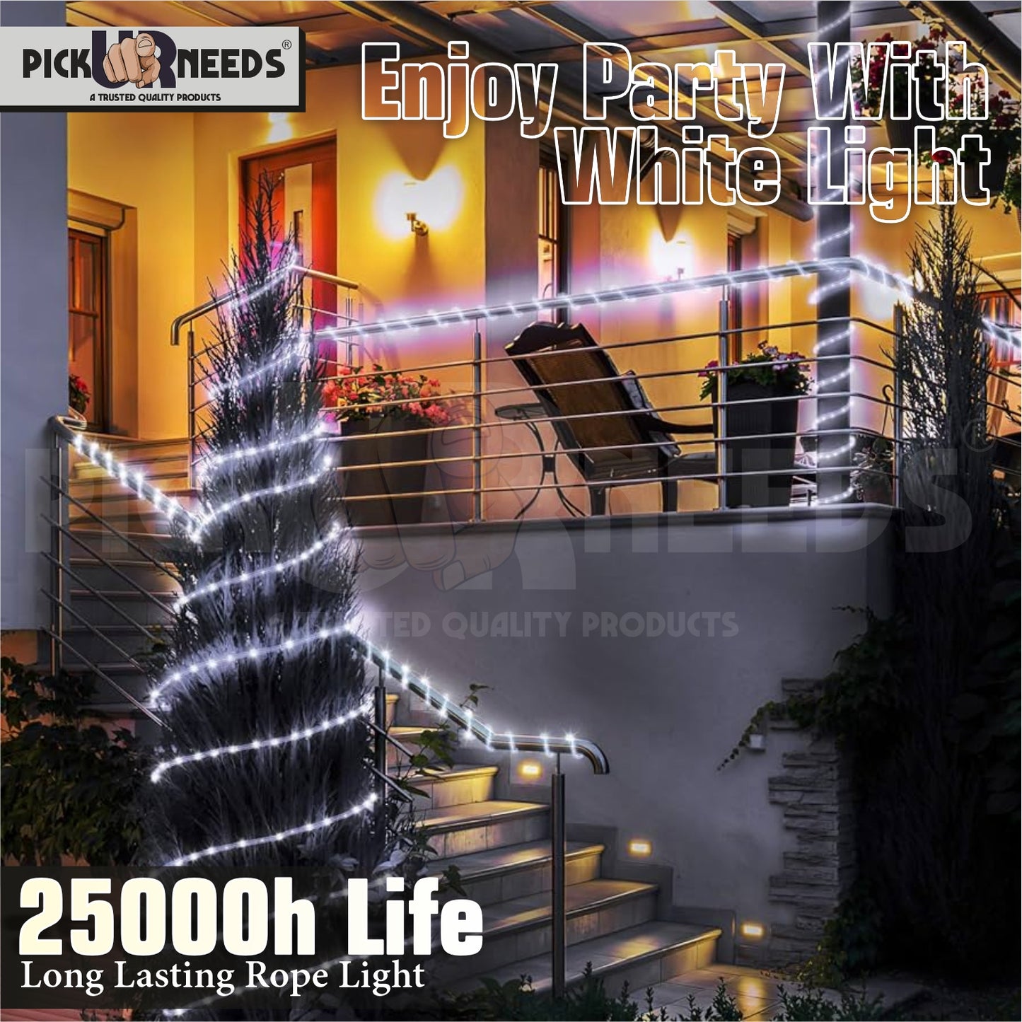 Pick Ur Needs 20M 2400 LED Strip Light-ultra-bright, energy-efficient white LED strip.