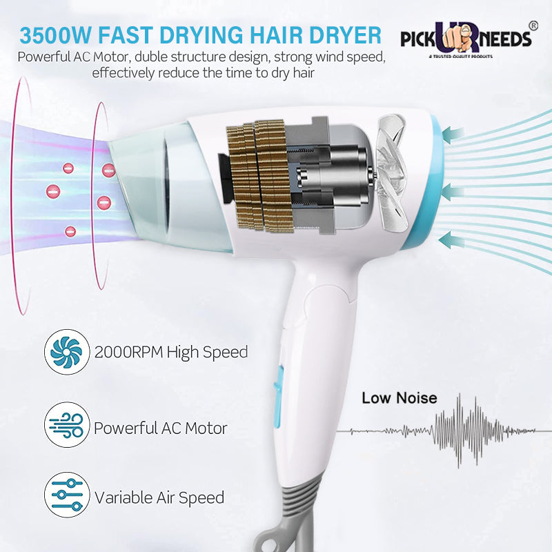 Pick Ur Needs® 3500W Portable Powerful Professional Hair Dryer with Folding Handle