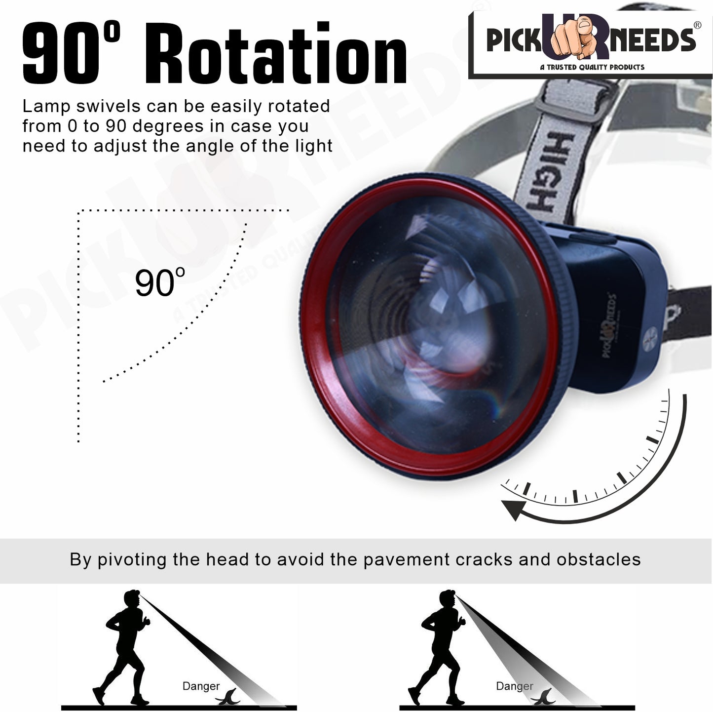Pick Ur Needs Super Power Head Lamp With 3 Mode LED Zoomable Head Light For Camping Headlamp 5 hrs Torch Emergency Light