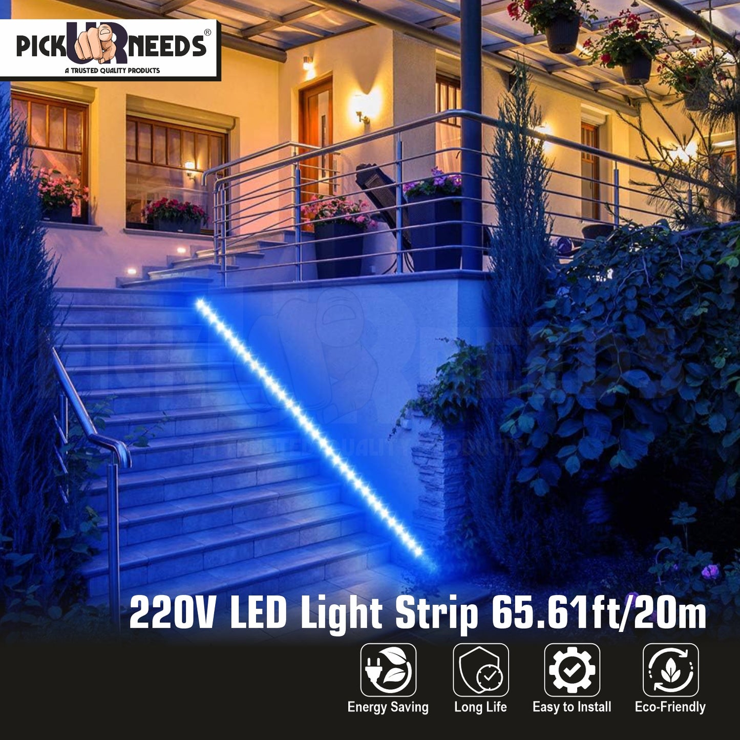 Pick Ur Needs 20M 2400 LED Strip Light-ultra-bright, energy-efficient white LED strip.