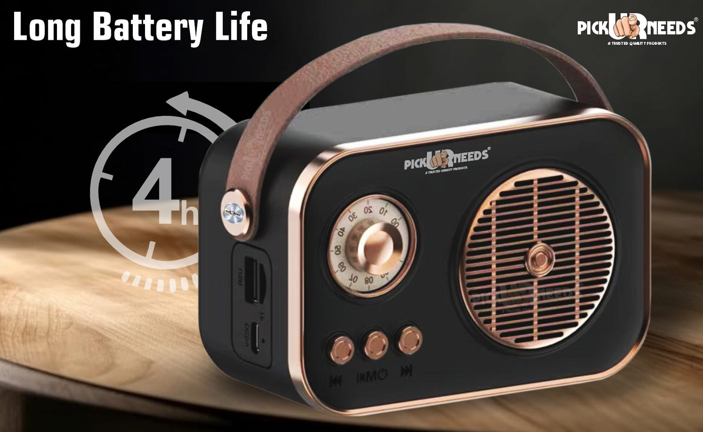Pick Ur Needs Portable Wireless Bluetooth Speaker With Premium Design TF Card/ USB Support TWS 5 W Bluetooth Speaker  (Cream, 5.0 Channel)