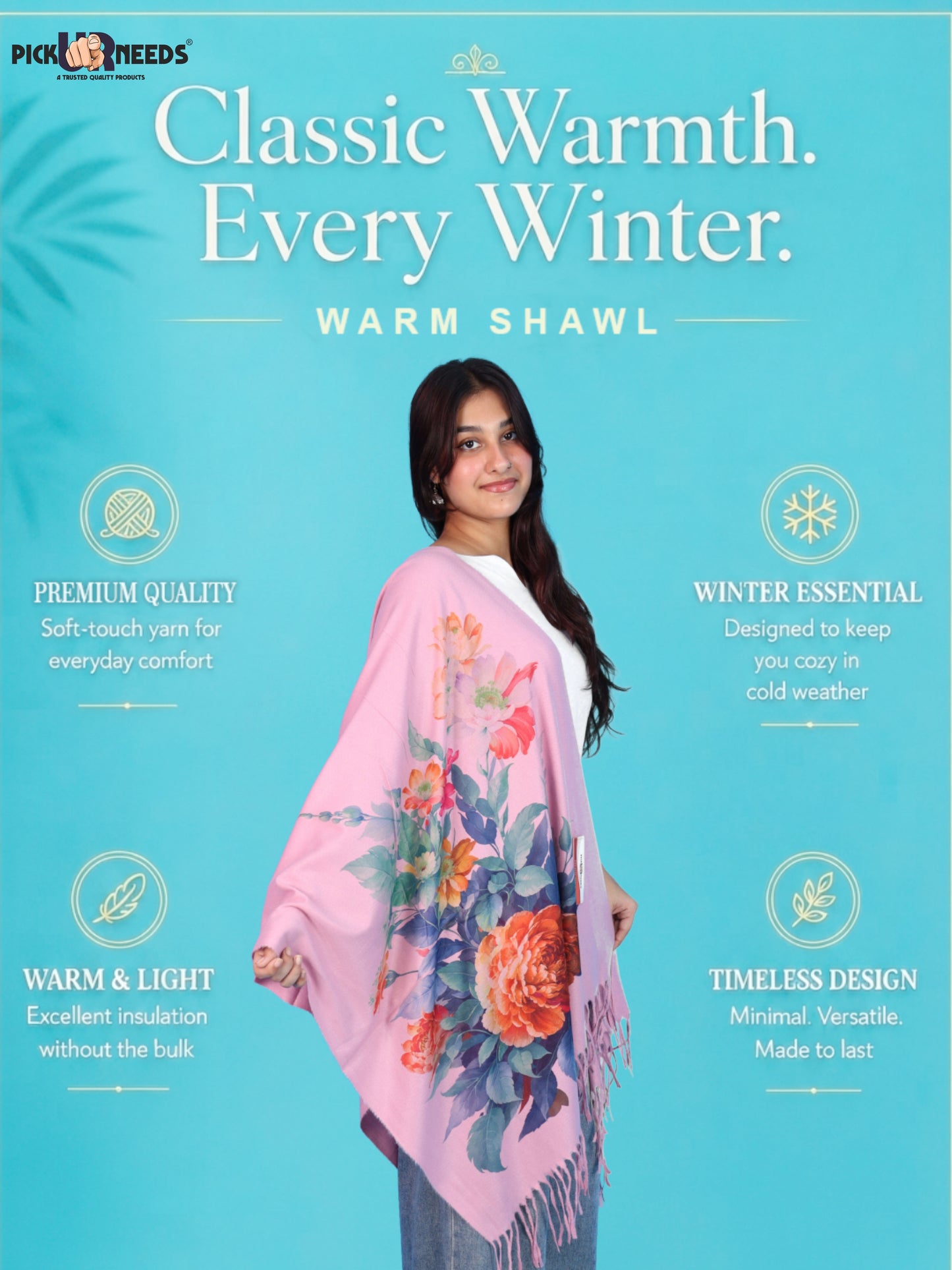 Pick Ur Needs Soft Warm Winter Stylish Wrap for Women & Girls