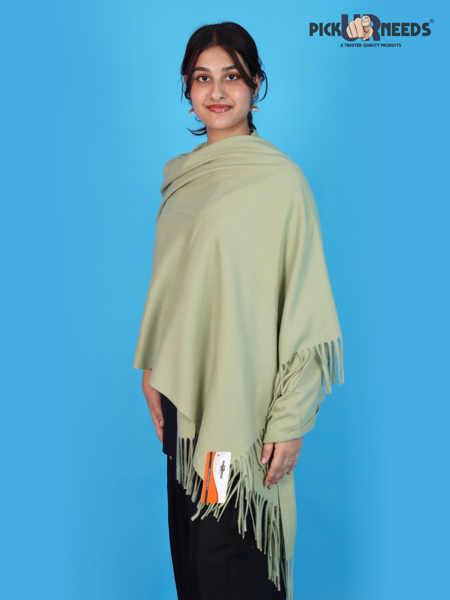 Pick Ur Needs Womens Winter Shawl Soft Warm Large Wrap Shawls with Fringe Tassels Elegant Woolen Style Stole for Girls
