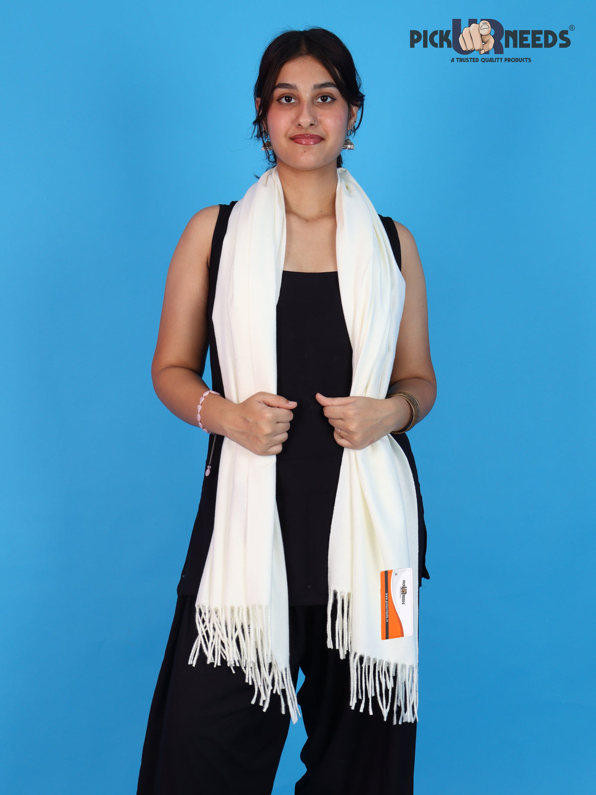 Pick Ur Needs Womens Winter Shawl Soft Warm Large Wrap Shawls with Fringe Tassels Elegant Woolen Style Stole for Girls