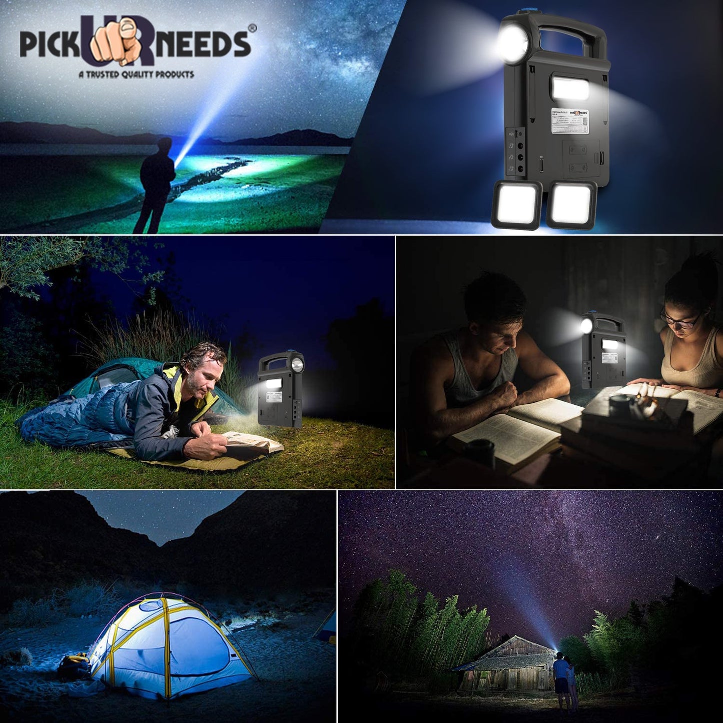 Pick Ur Needs Portable Solar Panel Generator System USB Port with Flashlight Outdoor Emergency Lamp Ligh