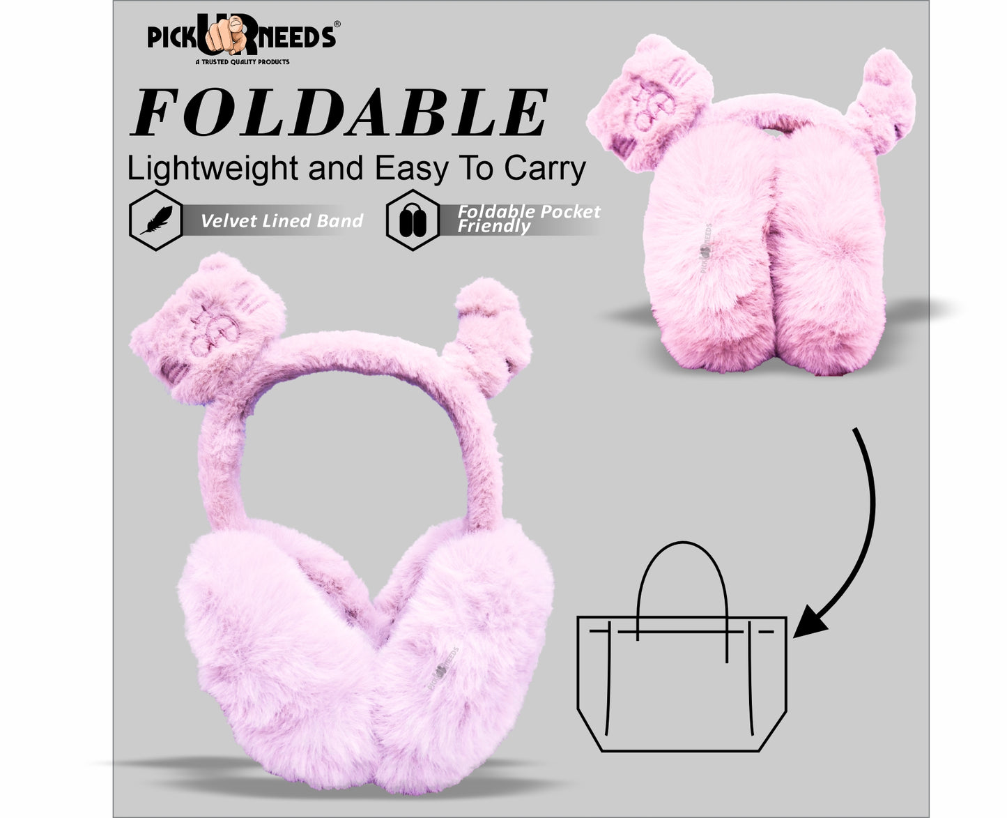 Pick Ur Needs Stylish Stone Design Foldable / Adjustable Ear Muff High Quality Furr Ear Warmer Ear Muff