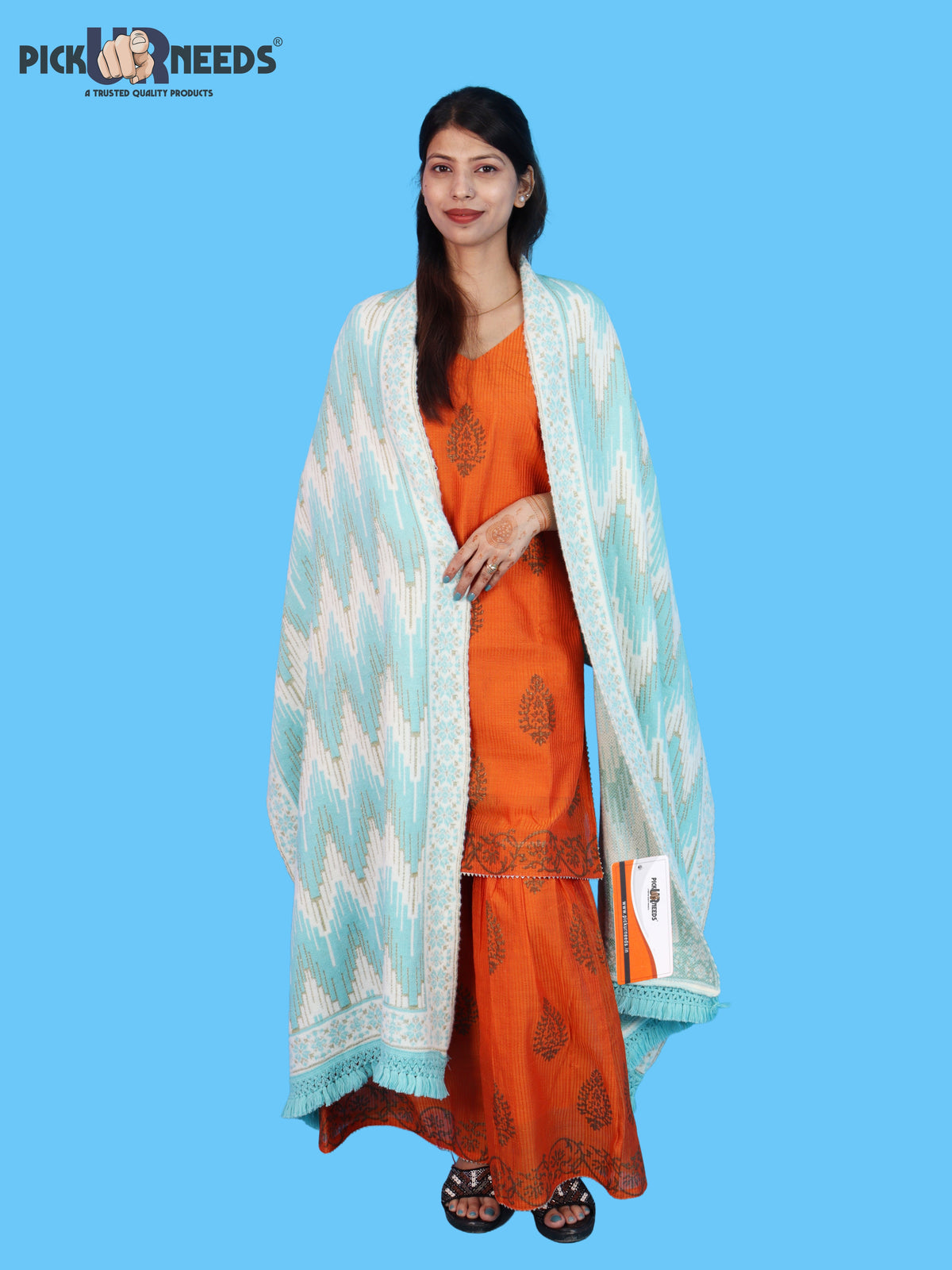 Pick Ur Needs Premium Wool Shawl For Womens & Girls Winter Muffler Soft Knitted Designer Wrap Warm Stole