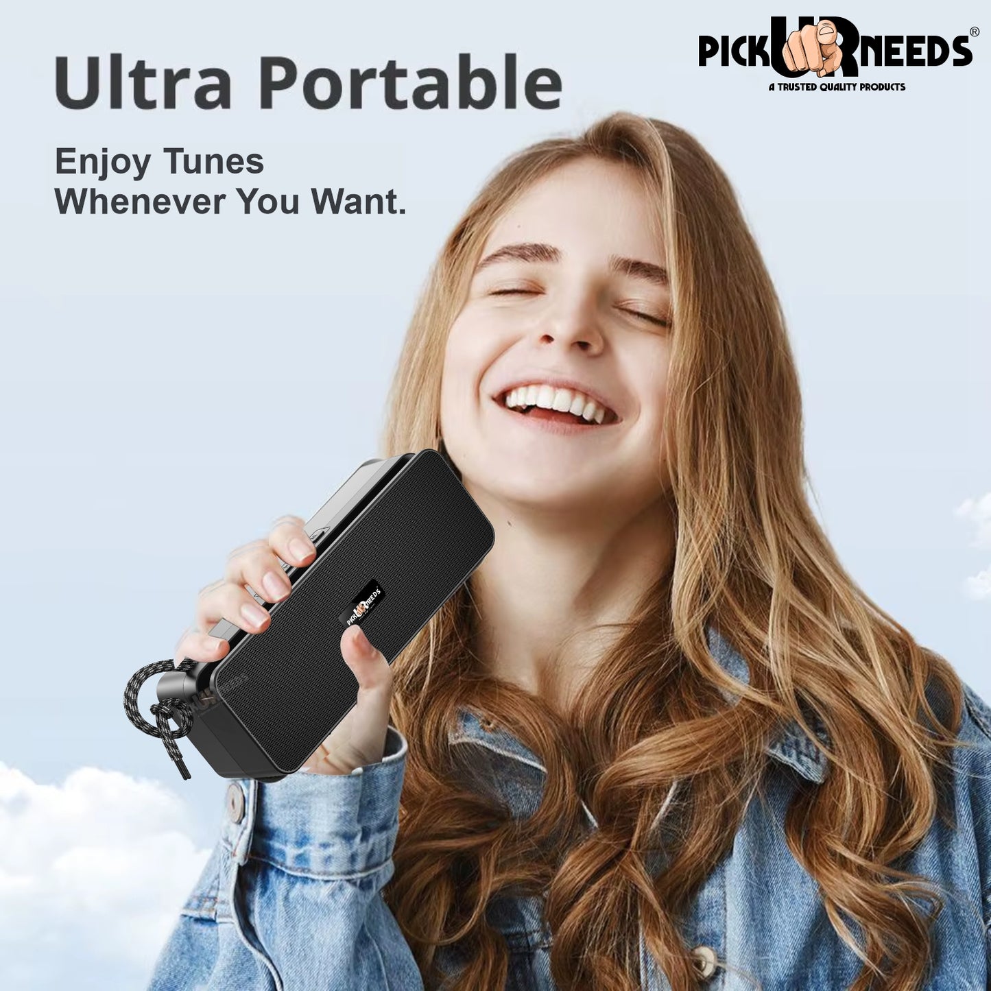 Pick Ur Needs Rechargeable Wireless 10W Bluetooth Speaker with 1800mAh Battery,FM Radio, AUX, TF Card, 6hrs Playtime