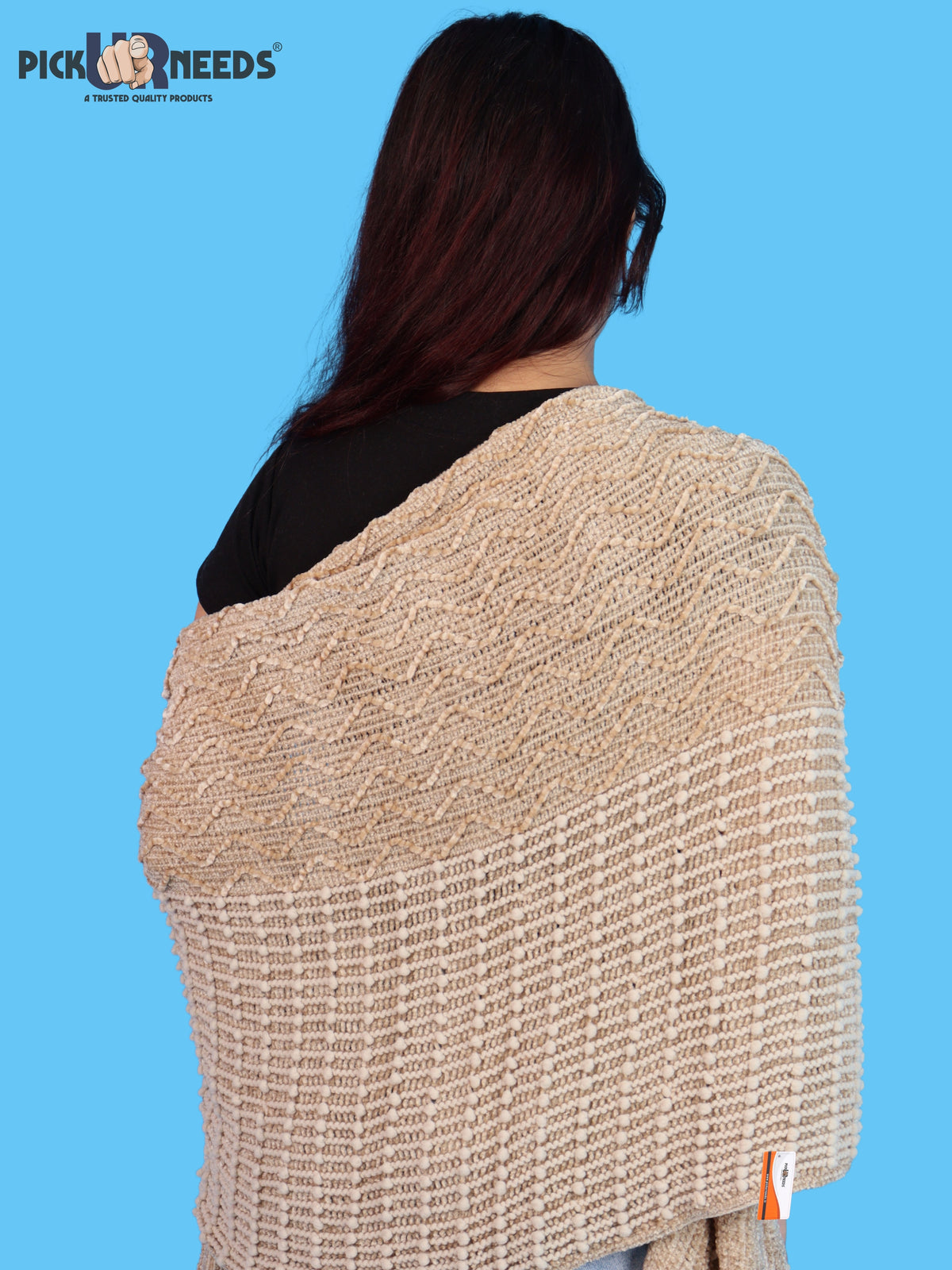 Pick Ur Needs Premium Winter Stole & Muffler for Women Soft Woven Textured Wrap with Elegant Fringes Warm Shawl