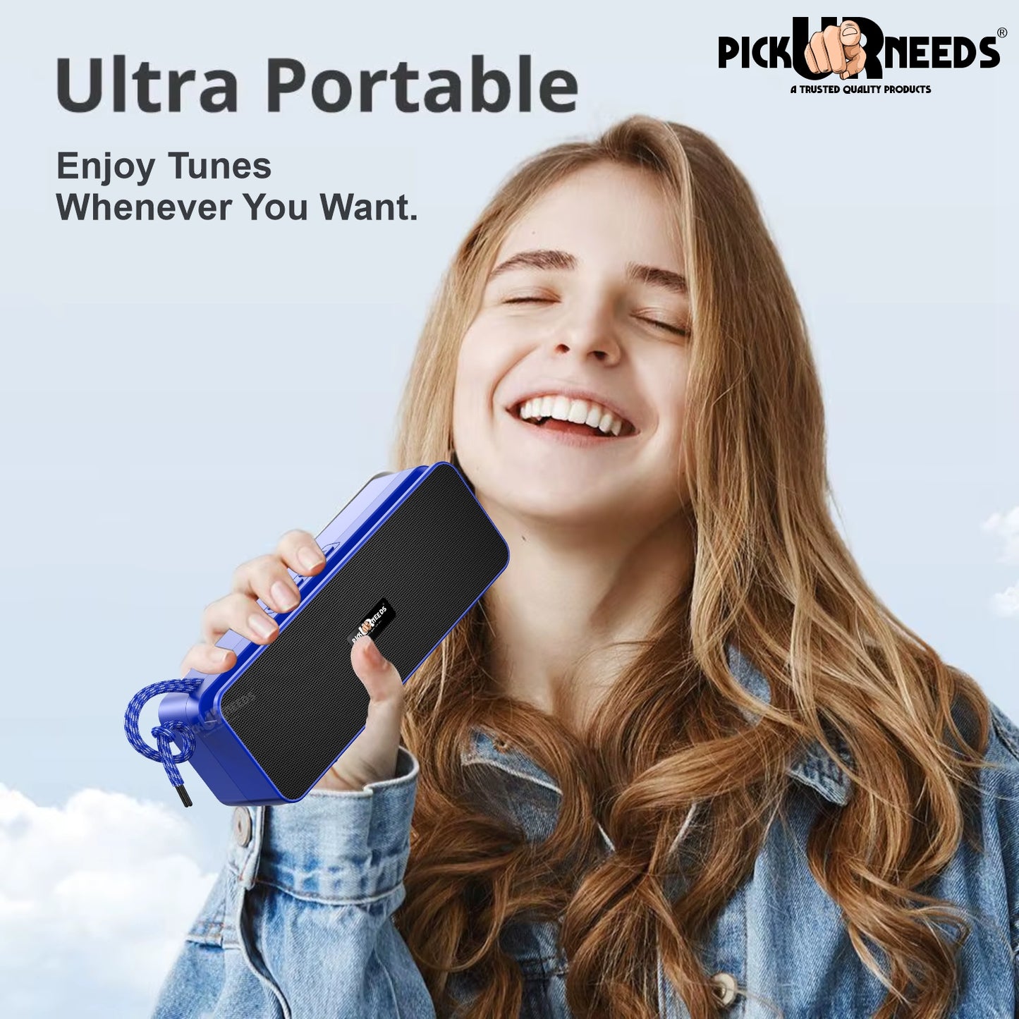 Pick Ur Needs Rechargeable Wireless 10W Bluetooth Speaker with 1800mAh Battery,FM Radio, AUX, TF Card, 6hrs Playtime