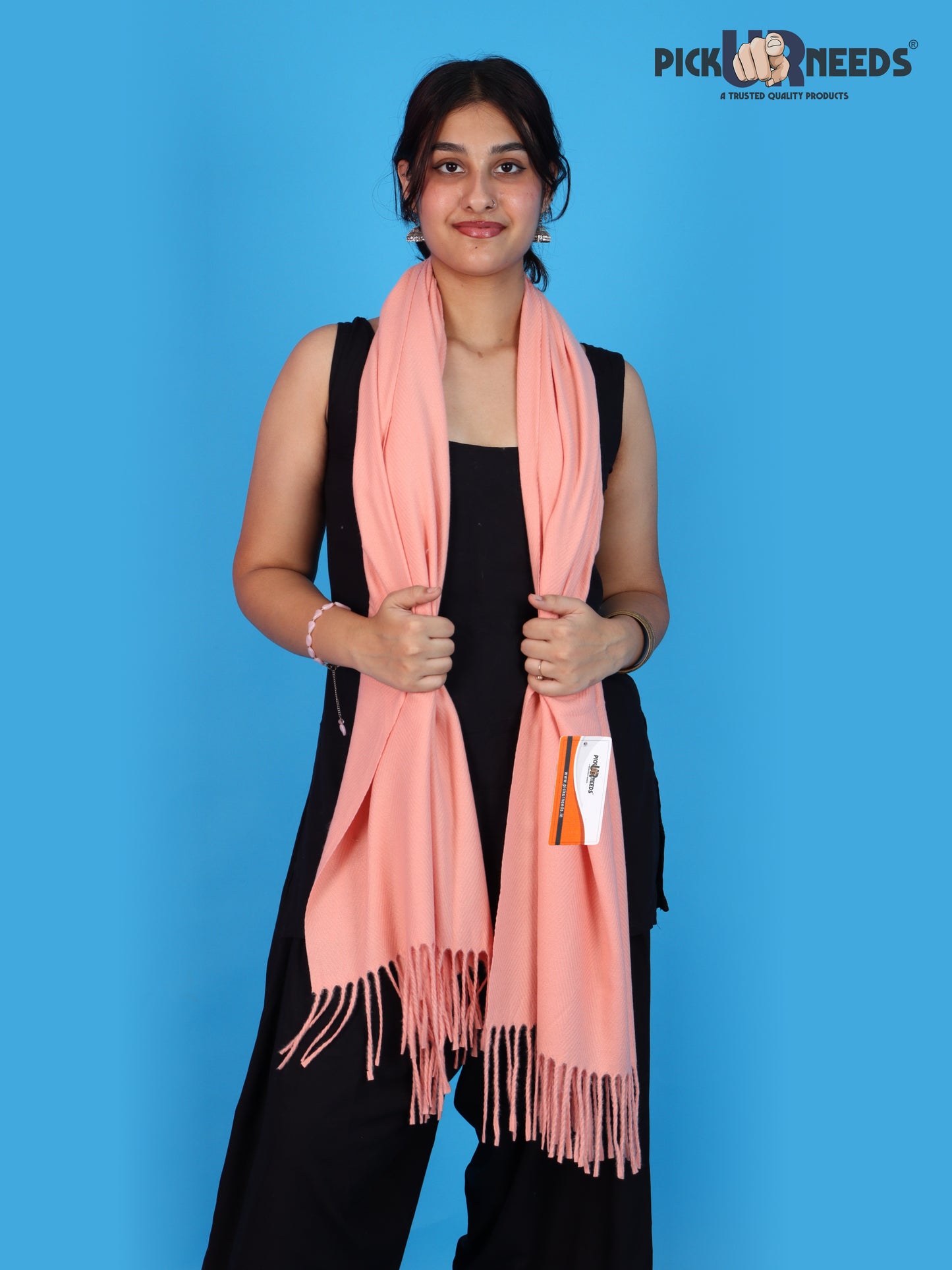 Pick Ur Needs Womens Winter Shawl Soft Warm Large Wrap Shawls with Fringe Tassels Elegant Woolen Style Stole for Girls