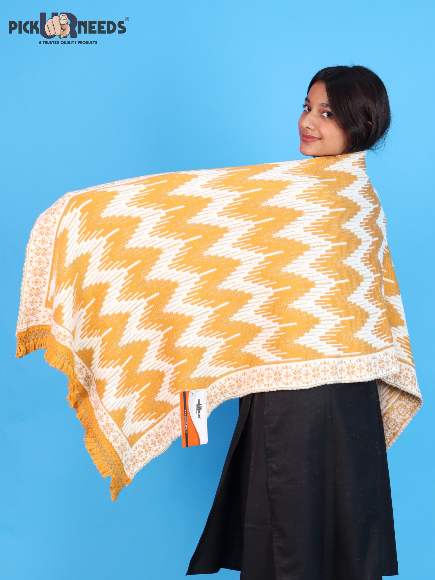 Pick Ur Needs Premium Wool Shawl For Womens & Girls Winter Muffler Soft Knitted Designer Wrap Warm Stole