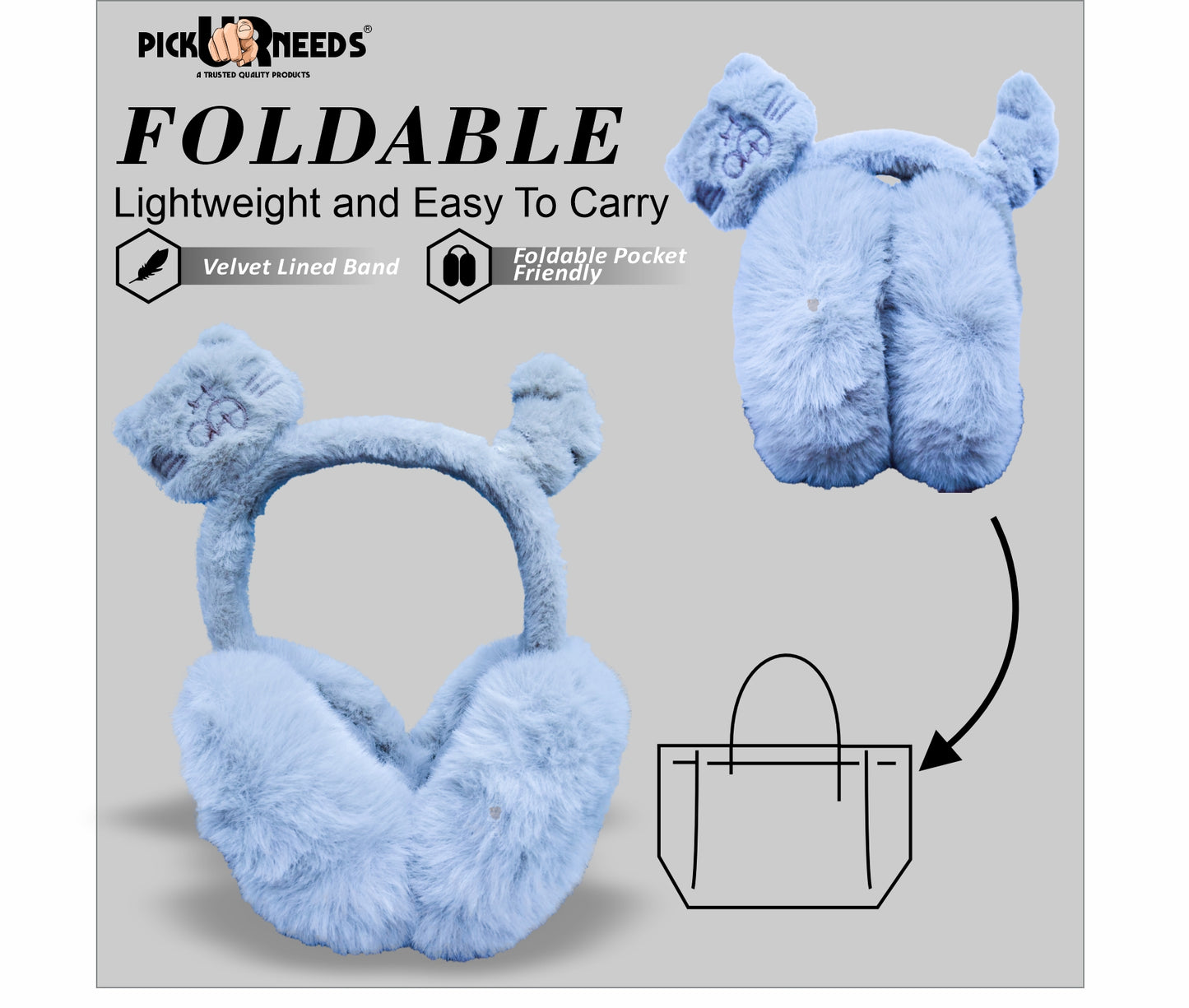 Pick Ur Needs Stylish Stone Design Foldable / Adjustable Ear Muff High Quality Furr Ear Warmer Ear Muff
