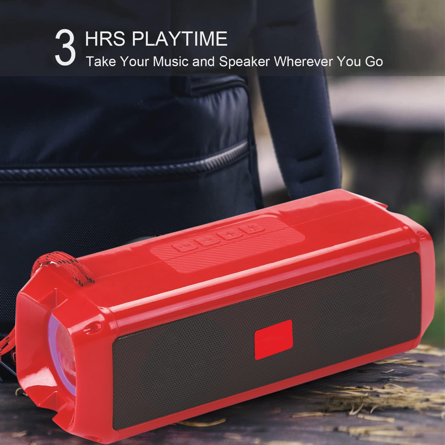 Pick Ur Needs Bluetooth 5.0 Portable Wireless Speaker with RGB Disco Light, 5 Light Modes, USB/TF Card Support & 3 Hours Playtime
