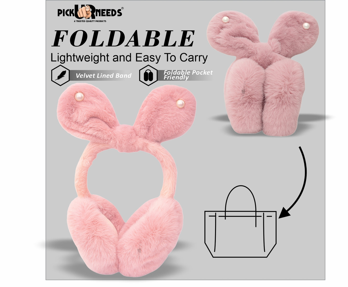 Pick Ur Needs Stylish Stone Design Foldable / Adjustable Ear Muff High Quality Furr Ear Warmer Ear Muff