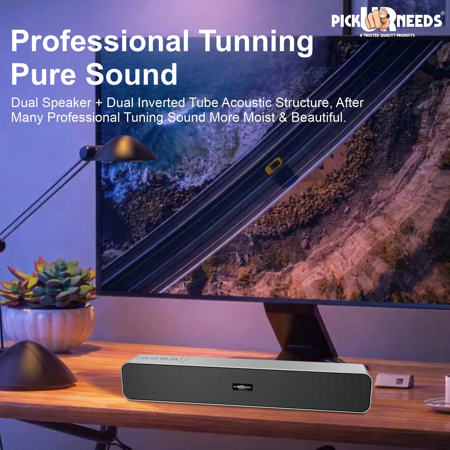 Pick Ur Needs 10W Portable Rechargeable Bluetooth Speaker with 1200mAh Battery – 4 Hours Playtime, Fm Radio/AUX/USB/TF Card Support, Wireless Soundbar