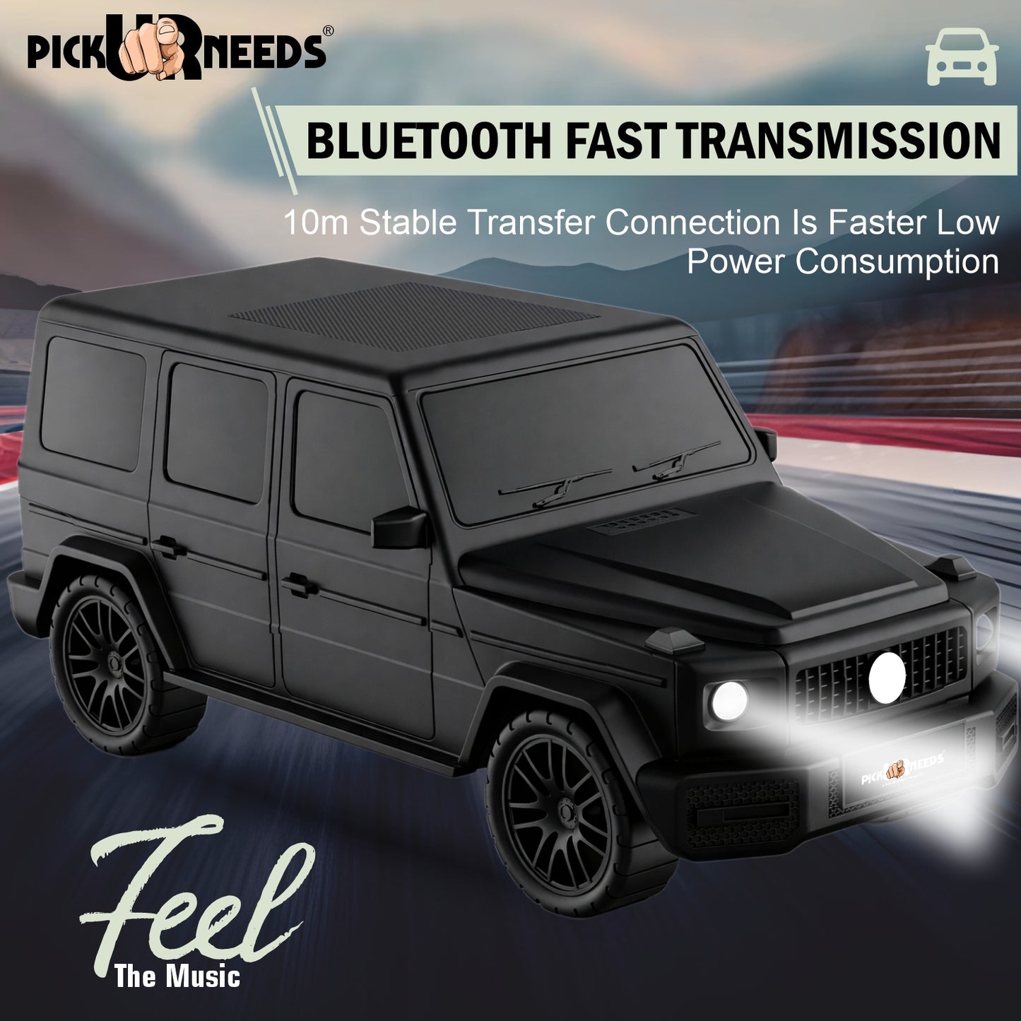 Pick Ur Needs Reachargebale Car Shape Wireless Bluetooth Speaker 10W with 1200mAh Battery, Multi-Play Modes BT/USB/AUX/TF, SUV Design Portable Speaker
