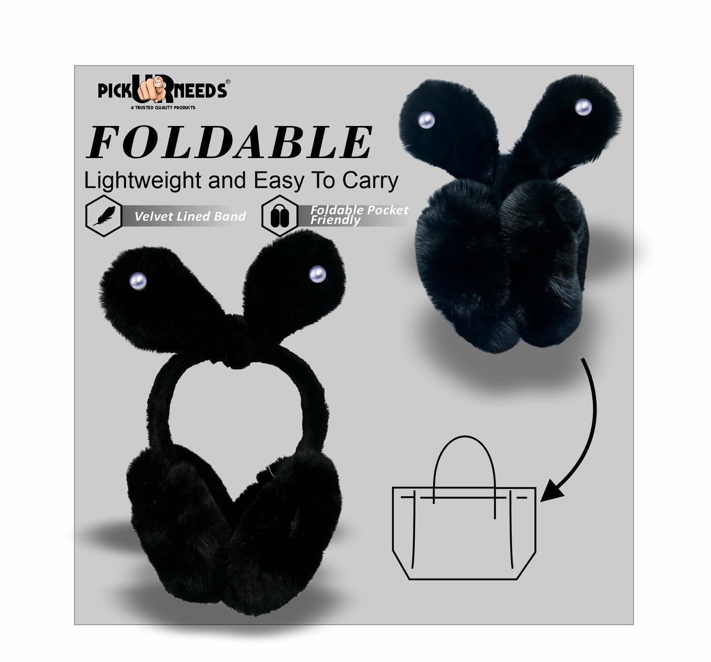 Pick Ur Needs Stylish Stone Design Foldable / Adjustable Ear Muff High Quality Furr Ear Warmer Ear Muff
