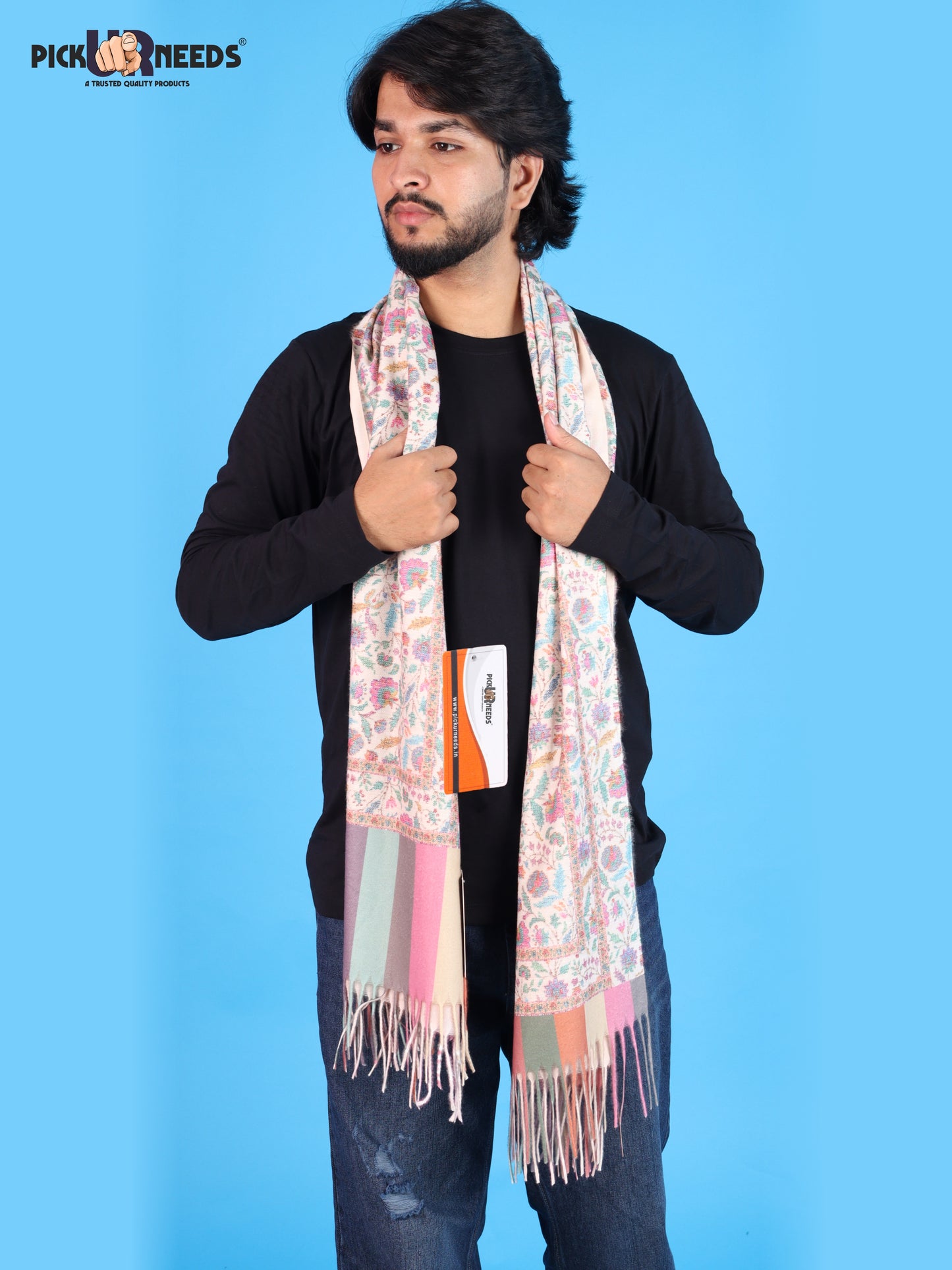 Pick Ur Needs Men’s Winter Shawl Soft Printed Warm Wrap with Fringed Ends for Casual & Formal Wear For Boys