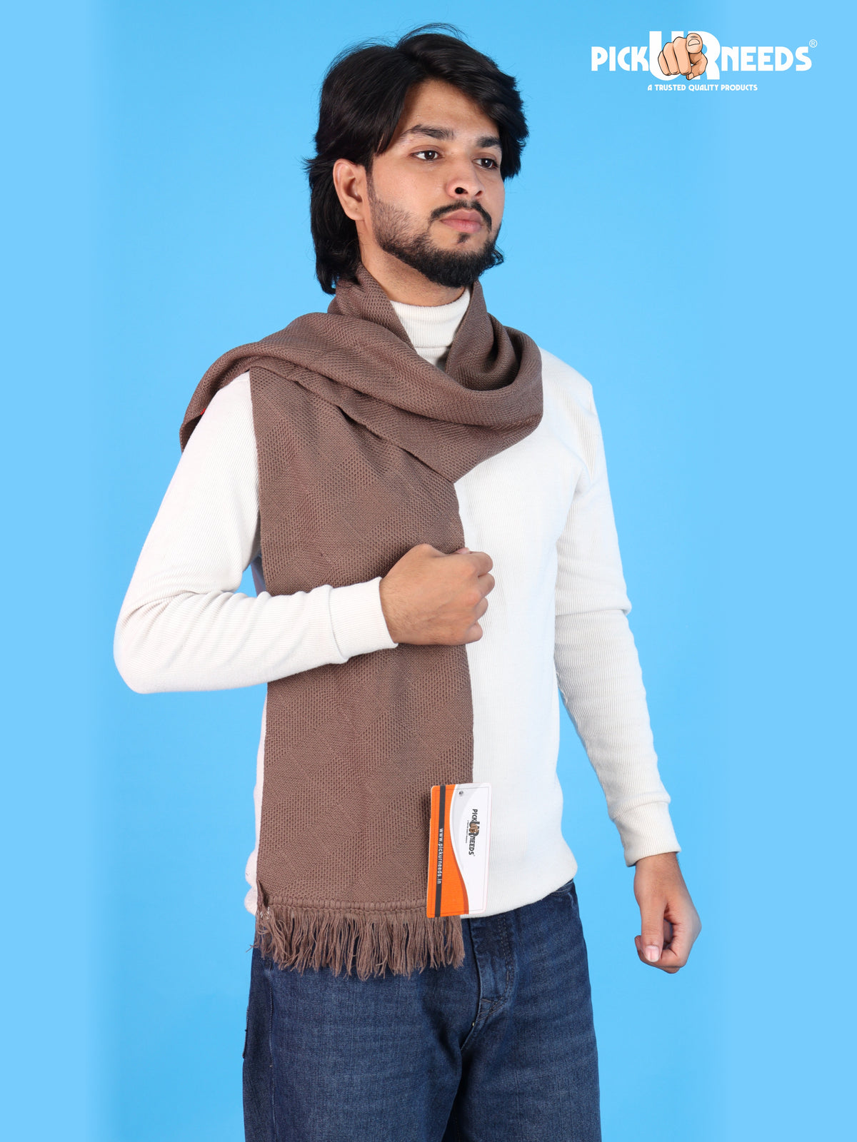 Pick Ur Needs Premium Soft, Warm & Breathable Wool Blend Winter Scarf for Men Fashionable Elegant Muffler