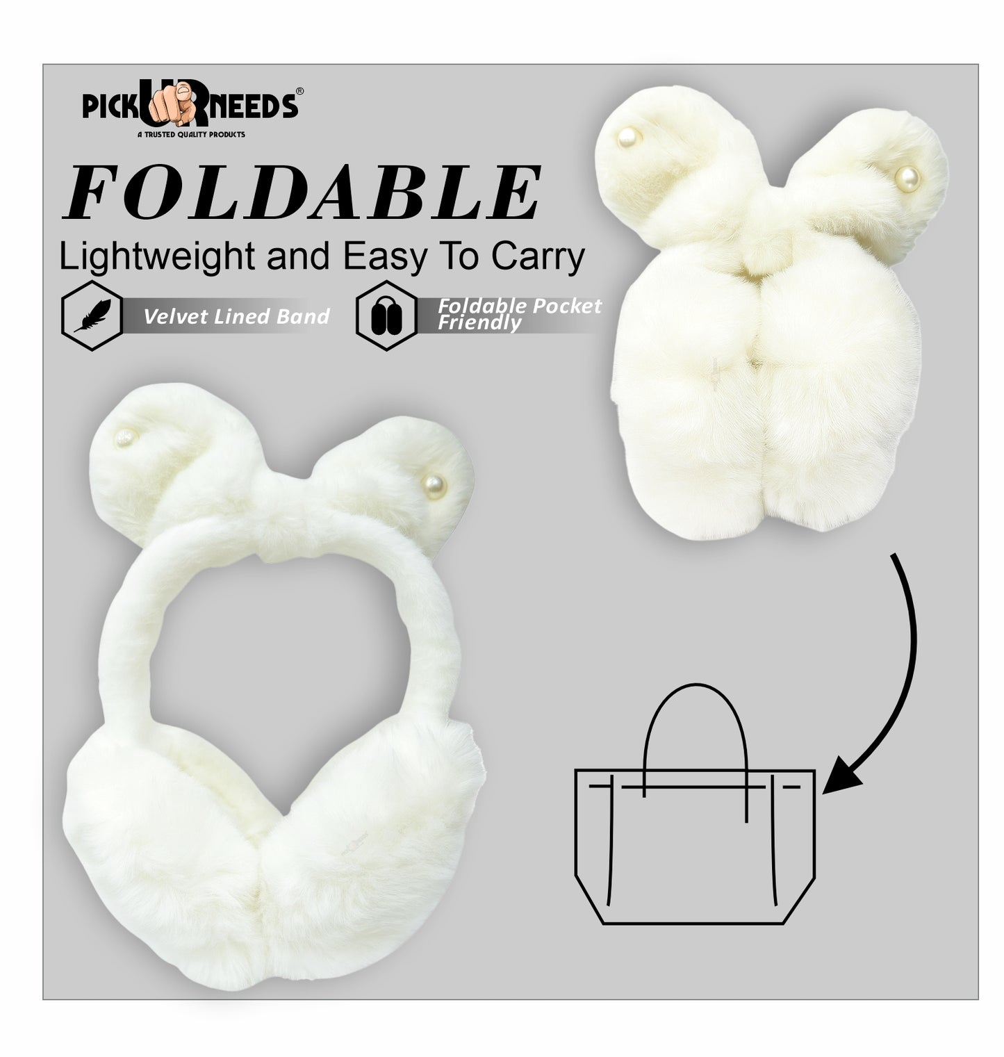 Pick Ur Needs Stylish Stone Design Foldable / Adjustable Ear Muff High Quality Furr Ear Warmer Ear Muff