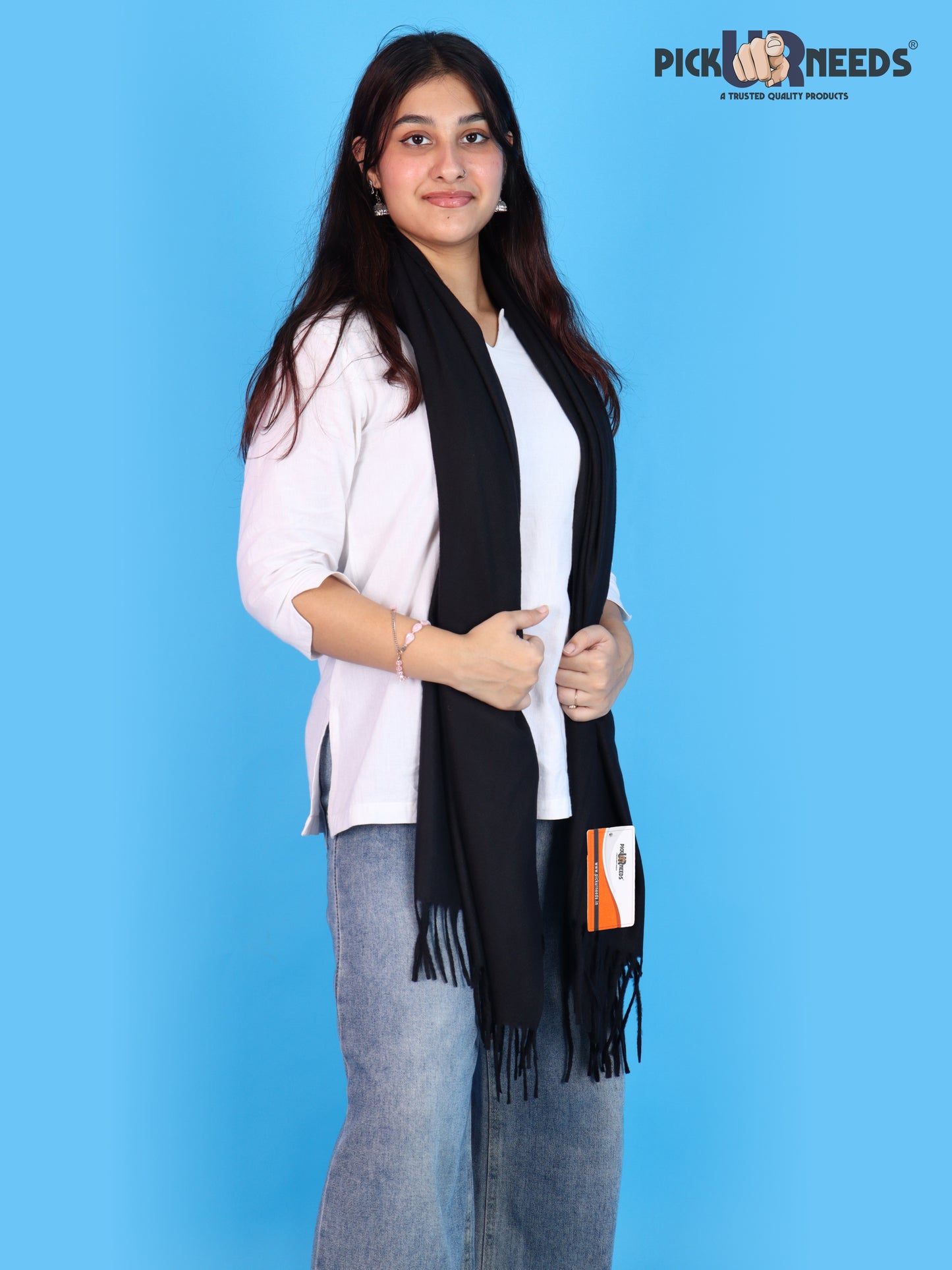 Pick Ur Needs Womens Winter Shawl Soft Warm Large Wrap Shawls with Fringe Tassels Elegant Woolen Style Stole for Girls