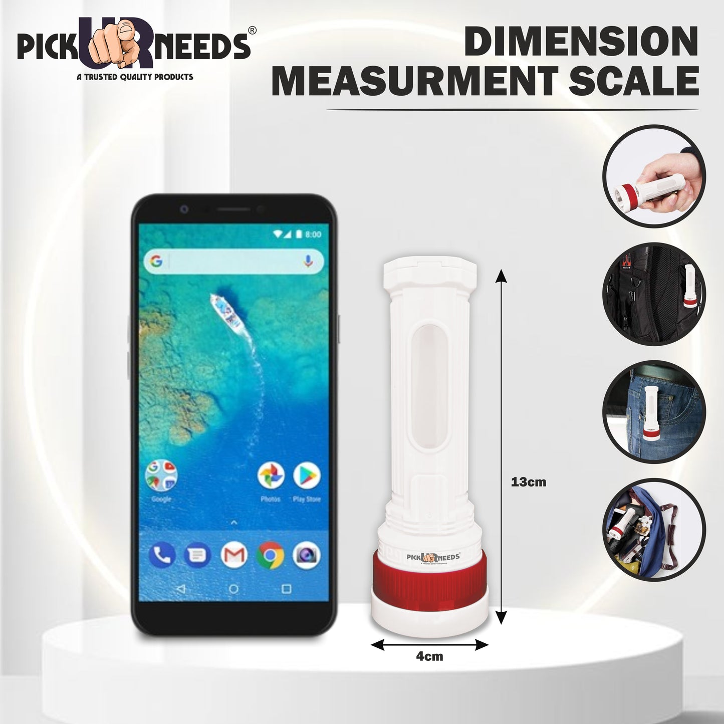 Pick Ur Needs Rechargeable Mini Pocket LED 25W Flashlight Torch With Emergency Side Tube Light 5 hrs Torch Emergency Light