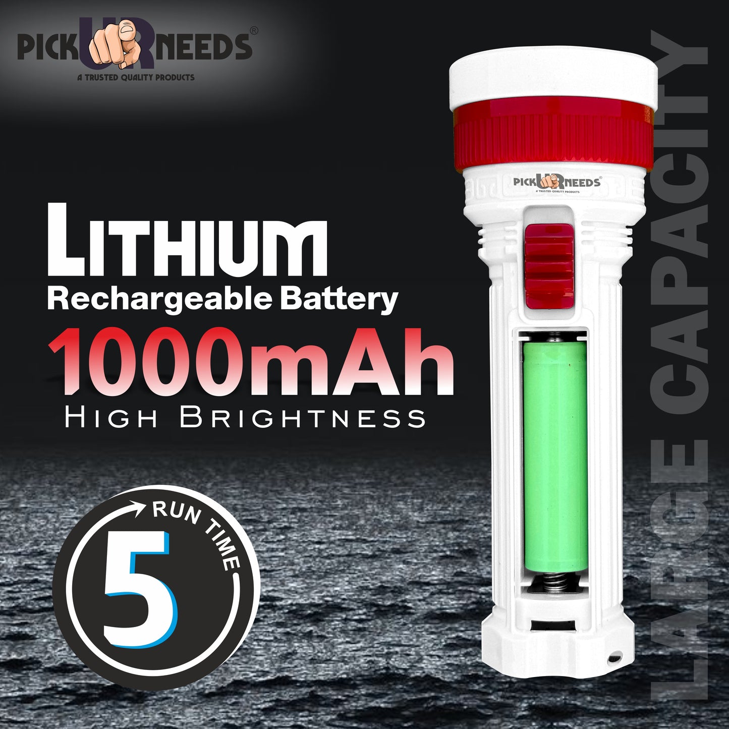 Pick Ur Needs Rechargeable Mini Pocket LED 25W Flashlight Torch With Emergency Side Tube Light 5 hrs Torch Emergency Light