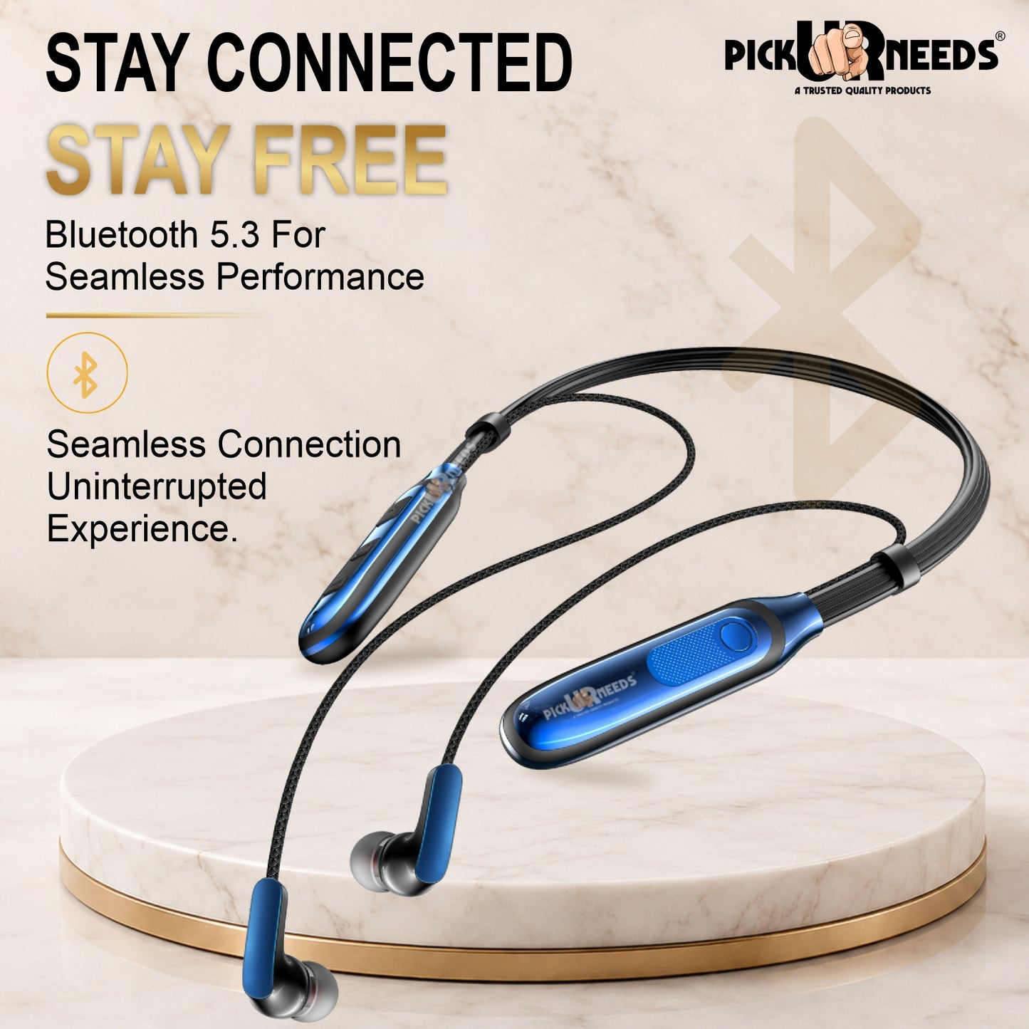 Wireless Neckband HD Sound, Magnetic Earbuds, Built-in Mic, Hands-Free Calling