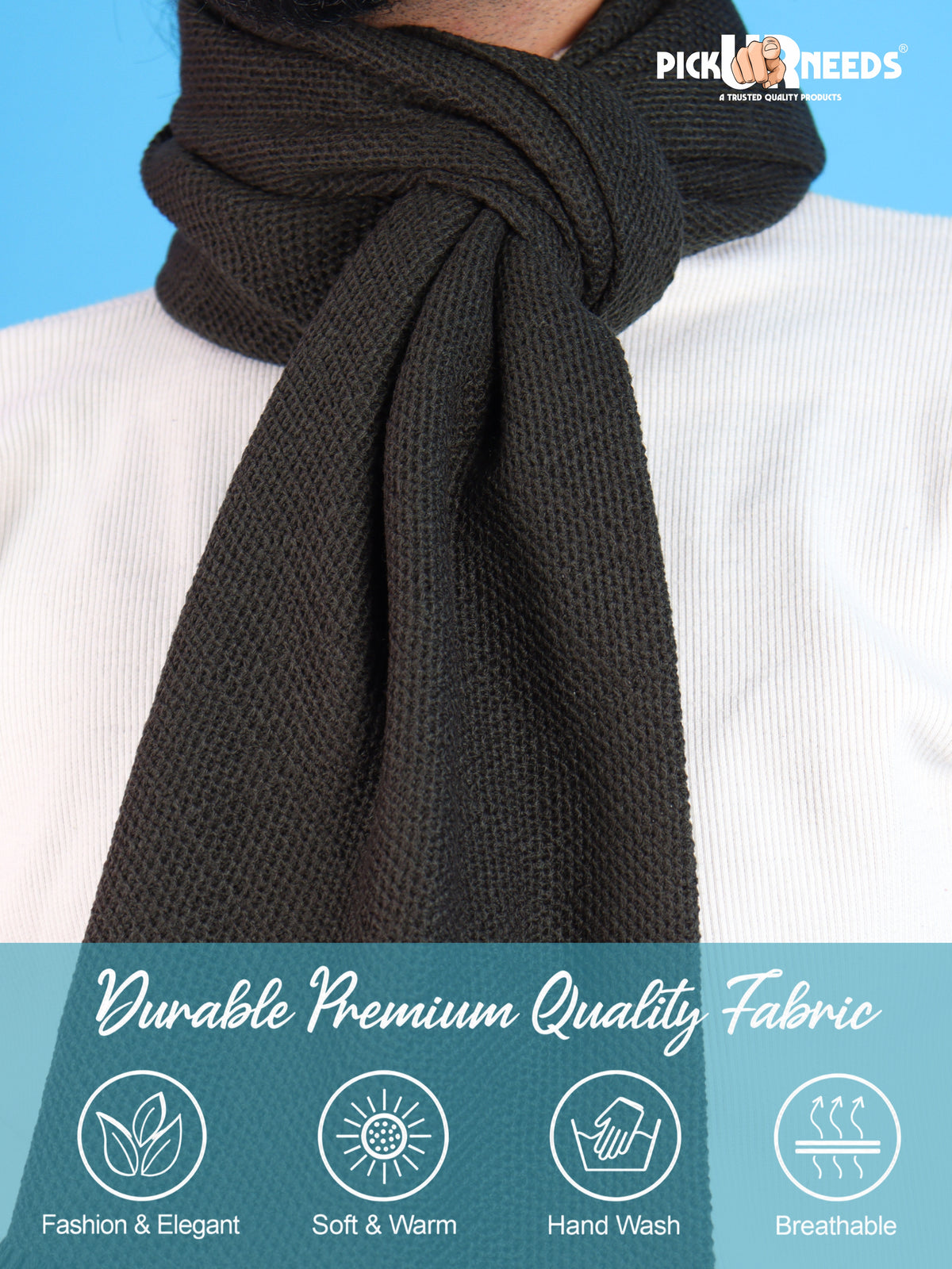 Pick Ur Needs Premium Soft, Warm & Breathable Wool Blend Winter Scarf for Men Fashionable Elegant Muffler