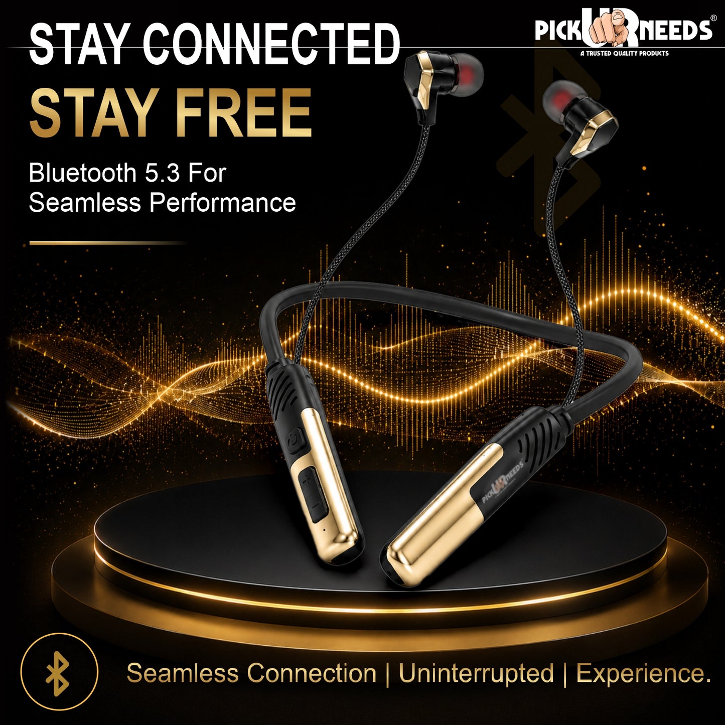 Wireless Bluetooth Neckband Earphones with Magnetic Earbuds , Hands-Free Calling