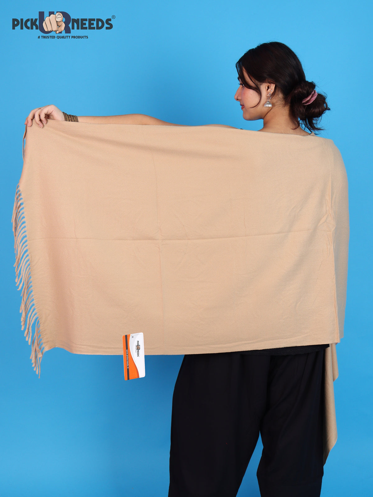Pick Ur Needs Womens Winter Shawl Soft Warm Large Wrap Shawls with Fringe Tassels Elegant Woolen Style Stole for Girls