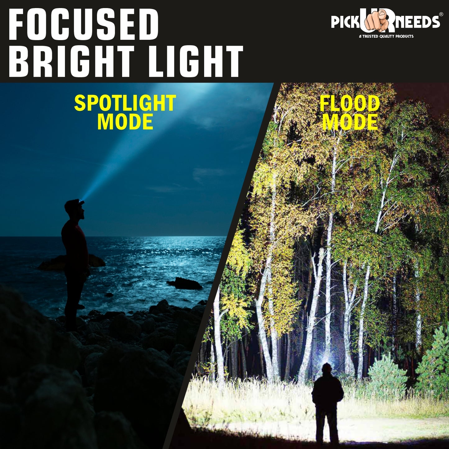 Pick Ur Needs Zoomable Rechargeable 100W Bright LED Head Lamp 1200mAh Battery 3 hrs Torch Emergency Light