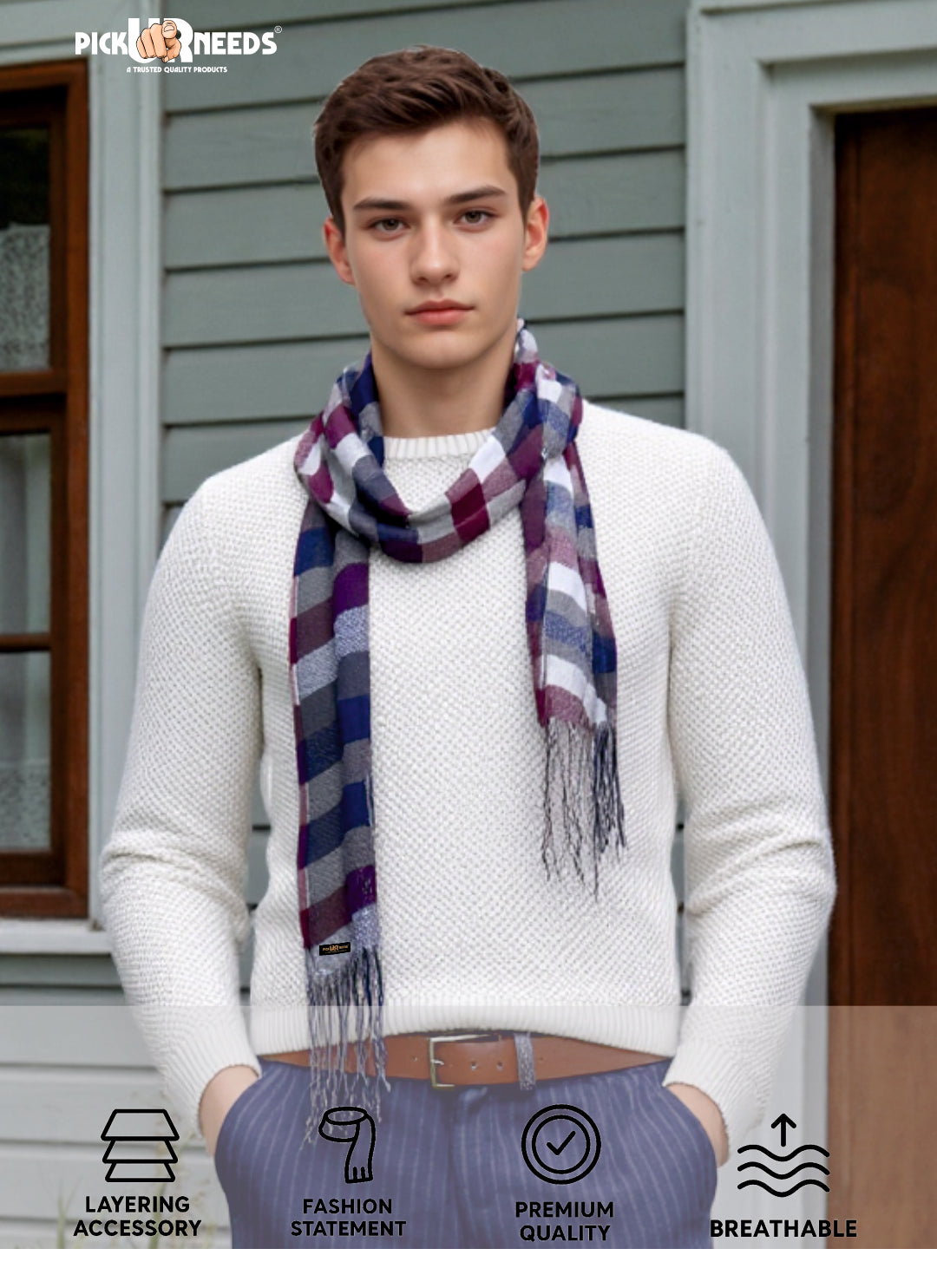Pick Ur Needs Stylish Mens Muffler  Warm, Soft & Trendy Wint