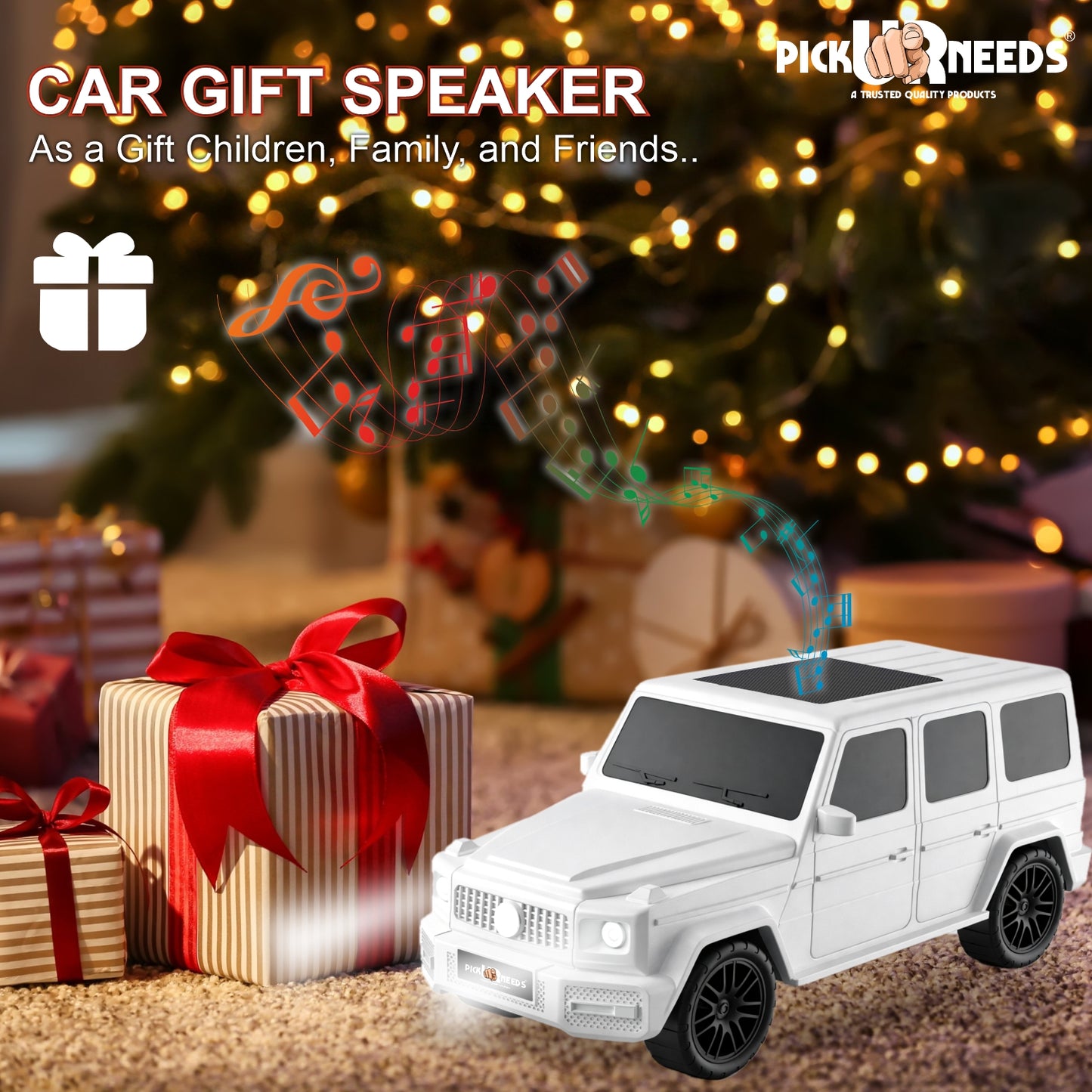 Pick Ur Needs Reachargebale Car Shape Wireless Bluetooth Speaker 10W with 1200mAh Battery, Multi-Play Modes BT/USB/AUX/TF, SUV Design Portable Speaker