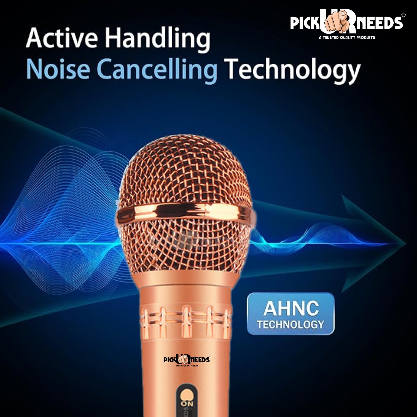 Pick Ur Needs Professional Dynamic Microphone – Wired Cardioid Mic, All-Metal Body- Corded Mic Microphone