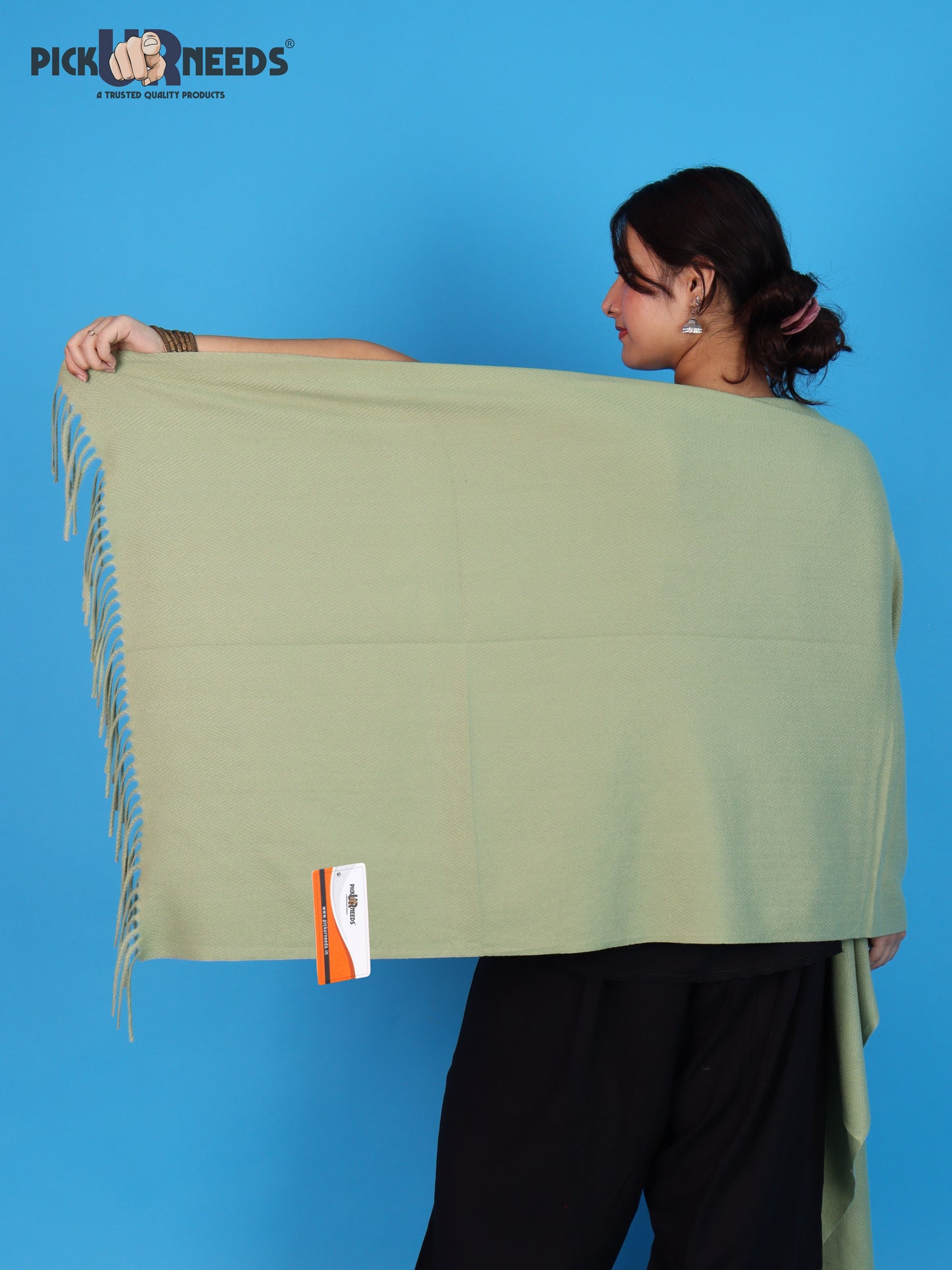 Pick Ur Needs Womens Winter Shawl Soft Warm Large Wrap Shawls with Fringe Tassels Elegant Woolen Style Stole for Girls