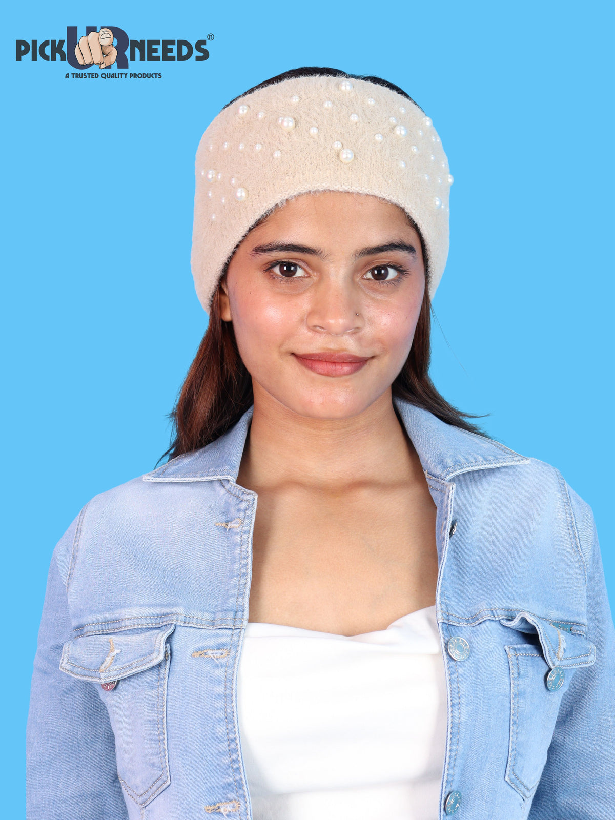 Pick Ur Needs Stylish & Cozy Pearl Embellished Winter Headband