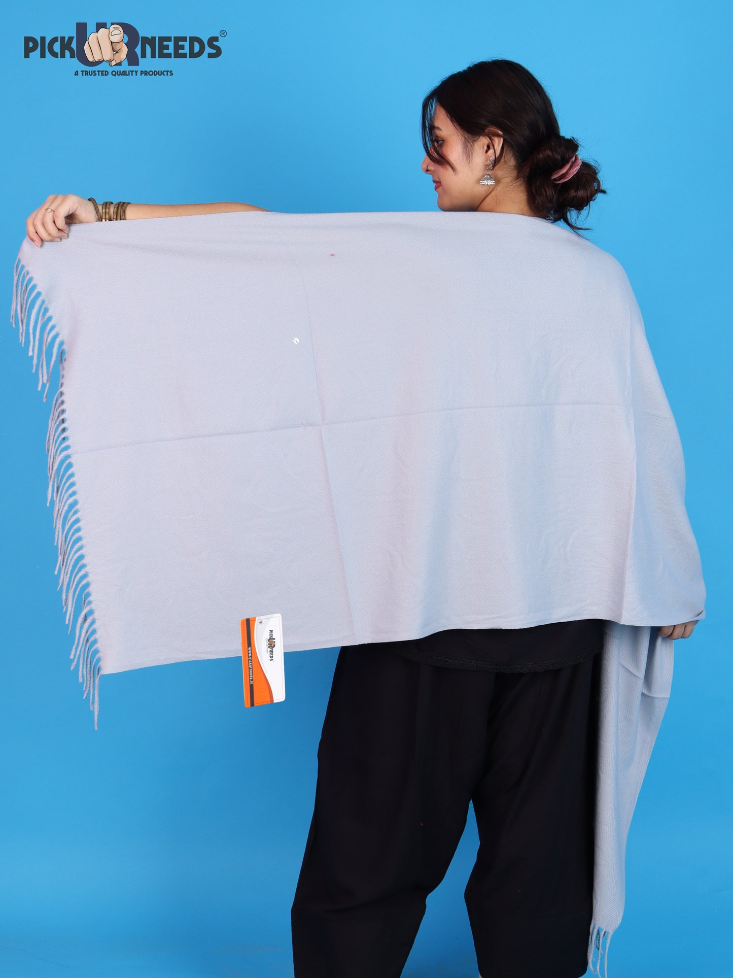Pick Ur Needs Womens Winter Shawl Soft Warm Large Wrap Shawls with Fringe Tassels Elegant Woolen Style Stole for Girls